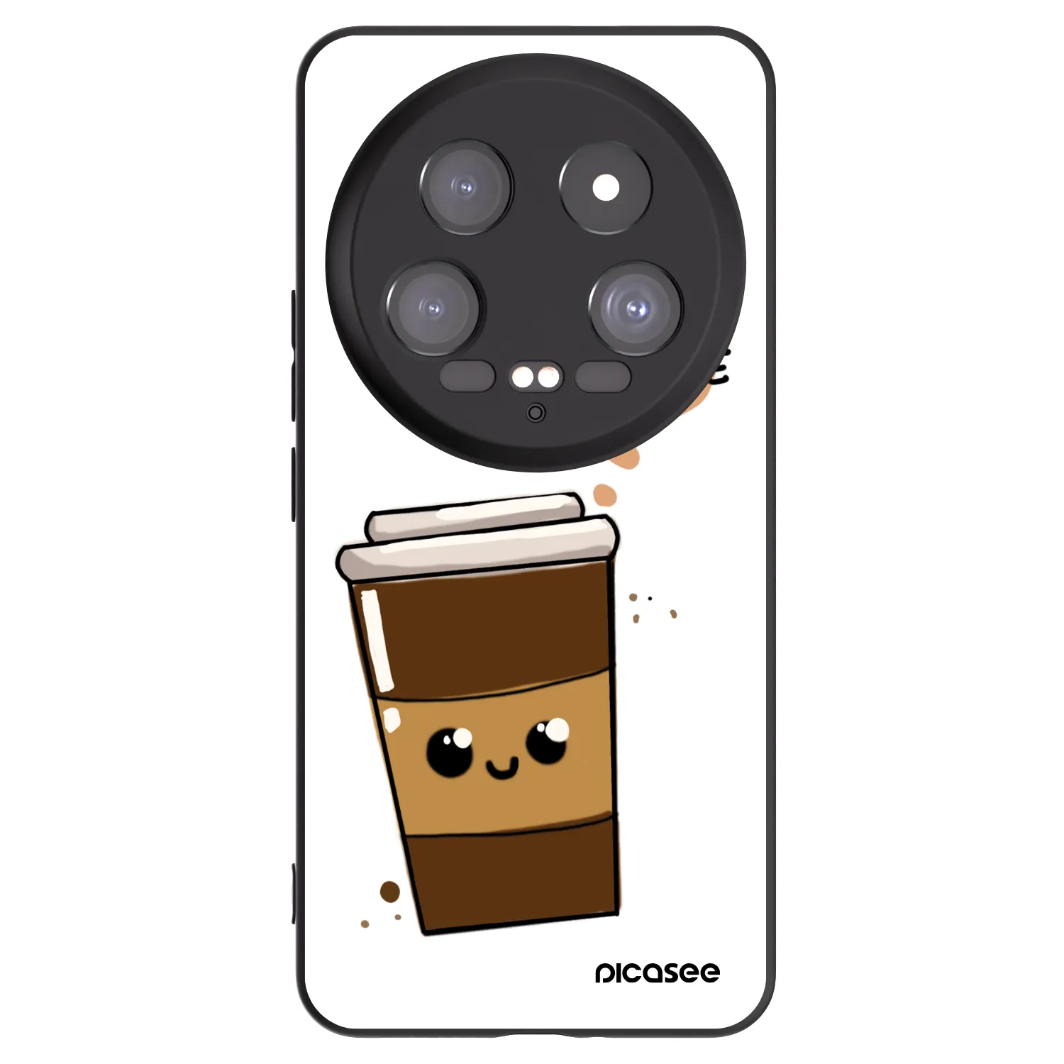 Picasee Μαύρη θήκη σιλικόνης για Xiaomi 14 Ultra - Cute coffee