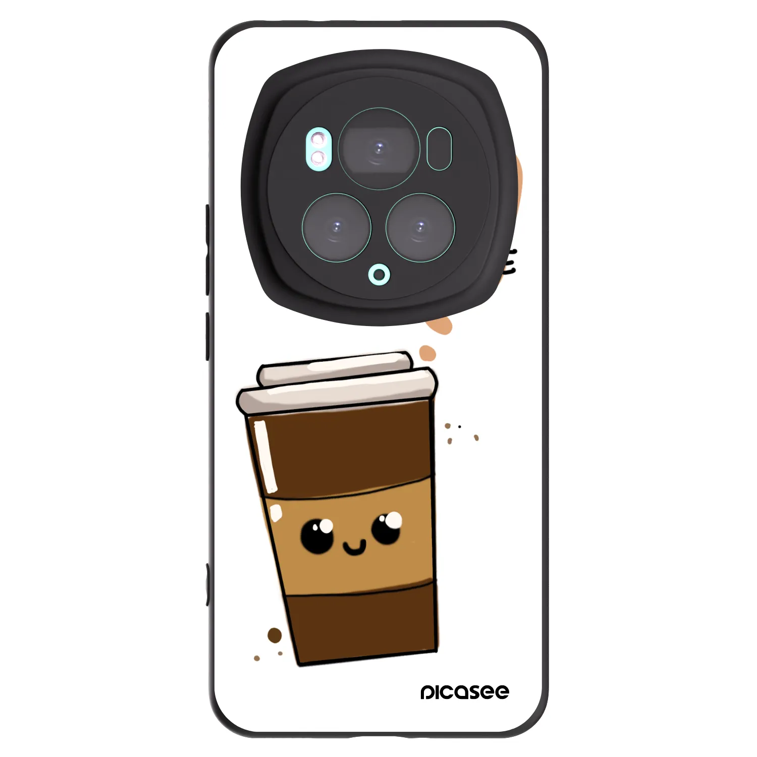 Picasee Μαύρη θήκη σιλικόνης για Honor Magic6 Pro - Cute coffee