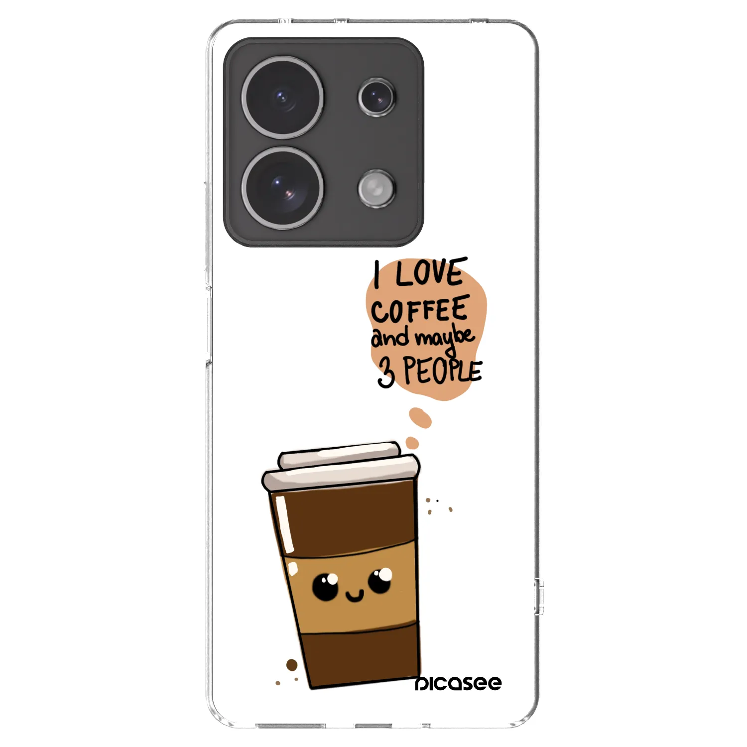 Picasee διαφανής θήκη σιλικόνης Xiaomi Redmi Note 13 4G - Cute coffee