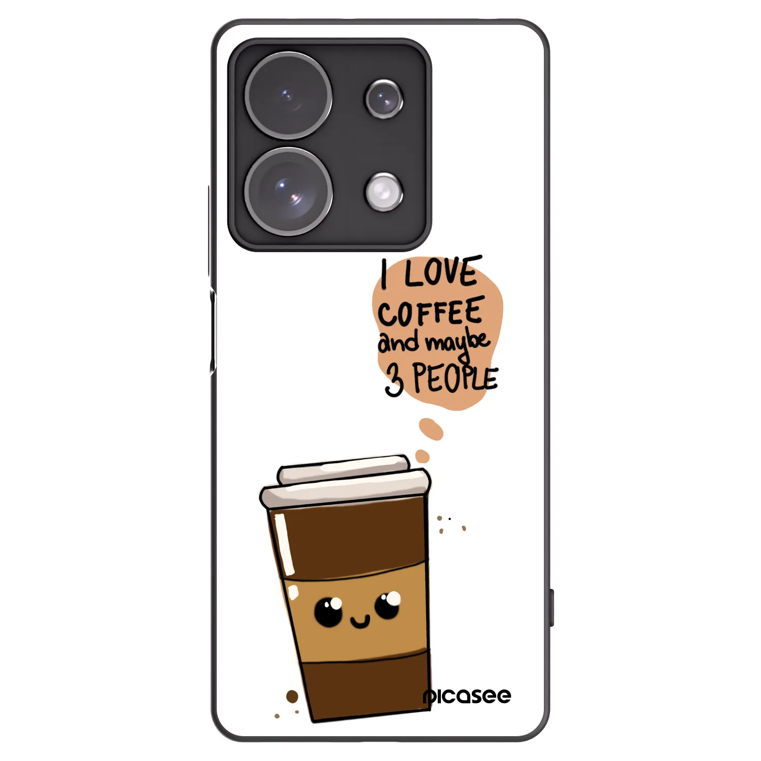 Picasee Μαύρη θήκη σιλικόνης για Xiaomi Redmi Note 13 Pro 4G - Cute coffee