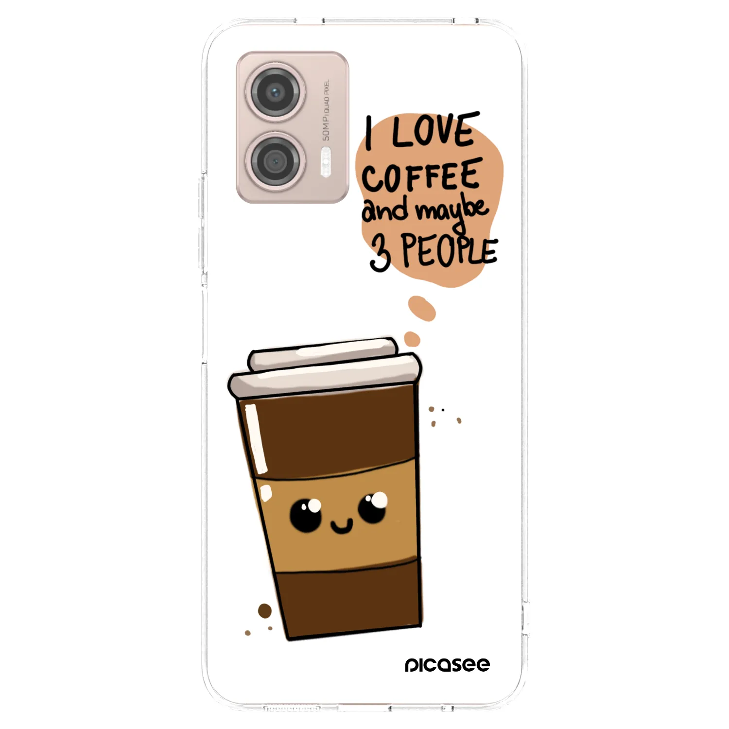 Picasee διαφανής θήκη σιλικόνης Motorola Moto G53 5G - Cute coffee