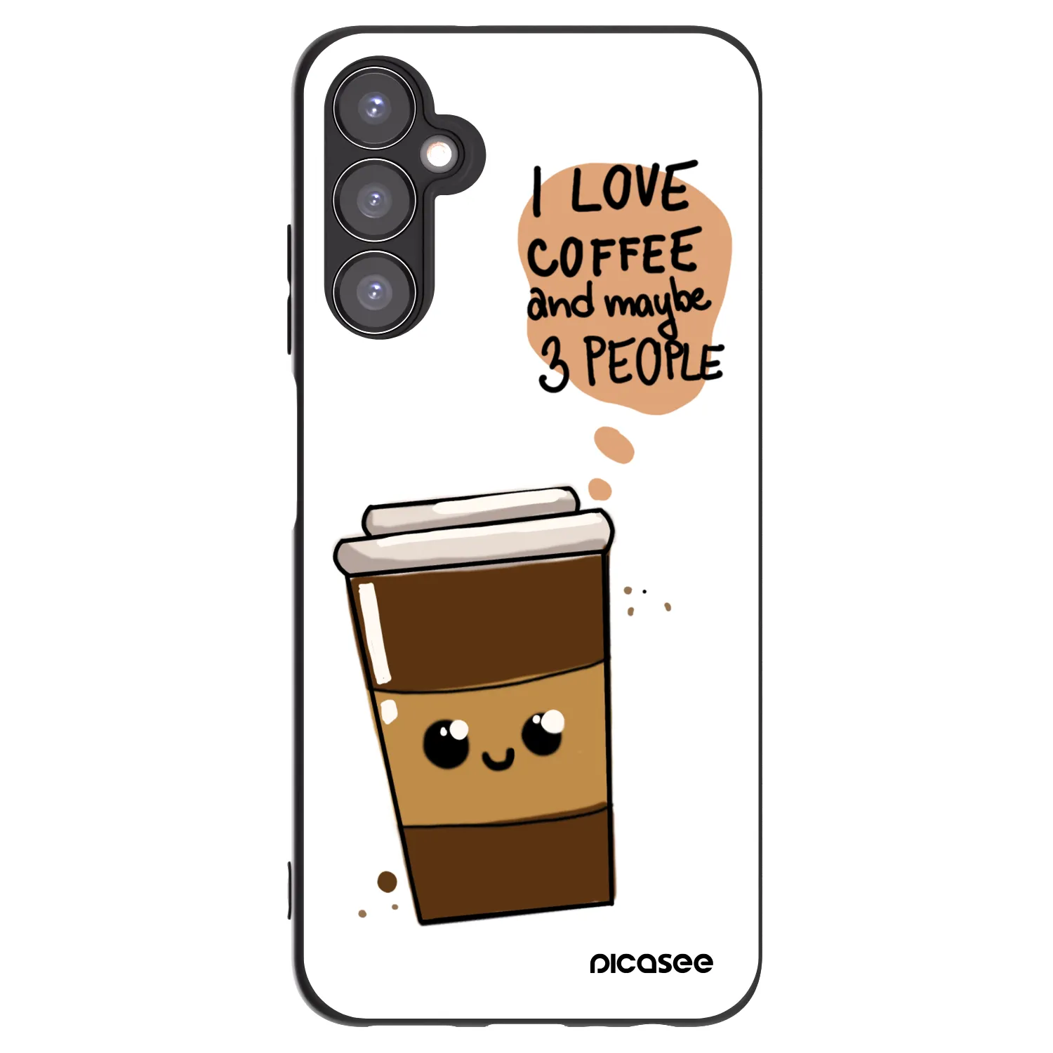 Picasee Μαύρη θήκη σιλικόνης για Samsung Galaxy A05s A057G - Cute coffee