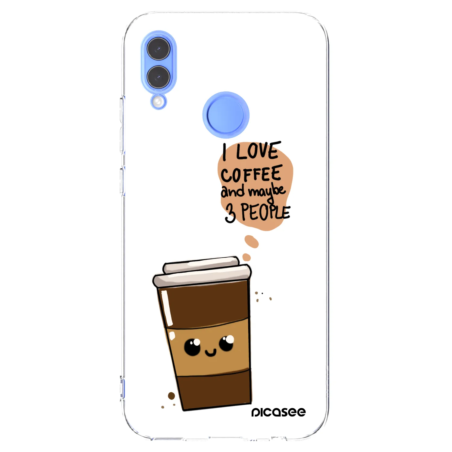 Picasee διαφανής θήκη σιλικόνης Honor 10 Lite - Cute coffee
