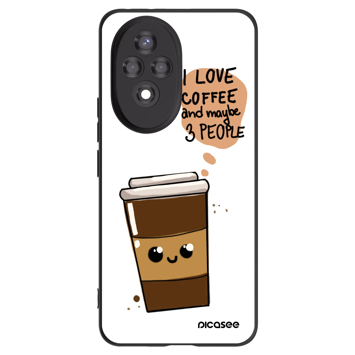 Picasee Μαύρη θήκη σιλικόνης για Honor 200 5G - Cute coffee