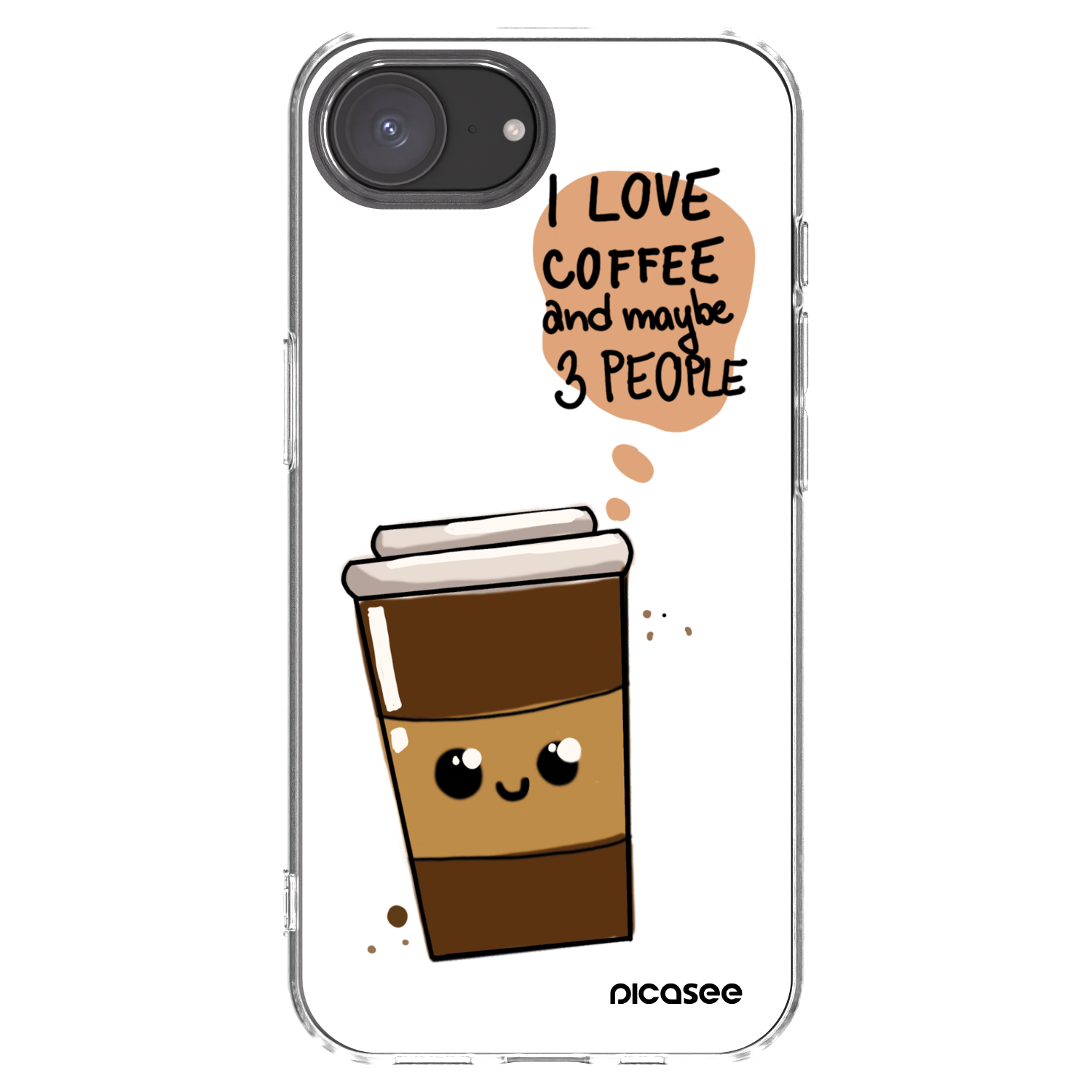 Picasee διαφανής θήκη σιλικόνης Apple iPhone 16e - Cute coffee