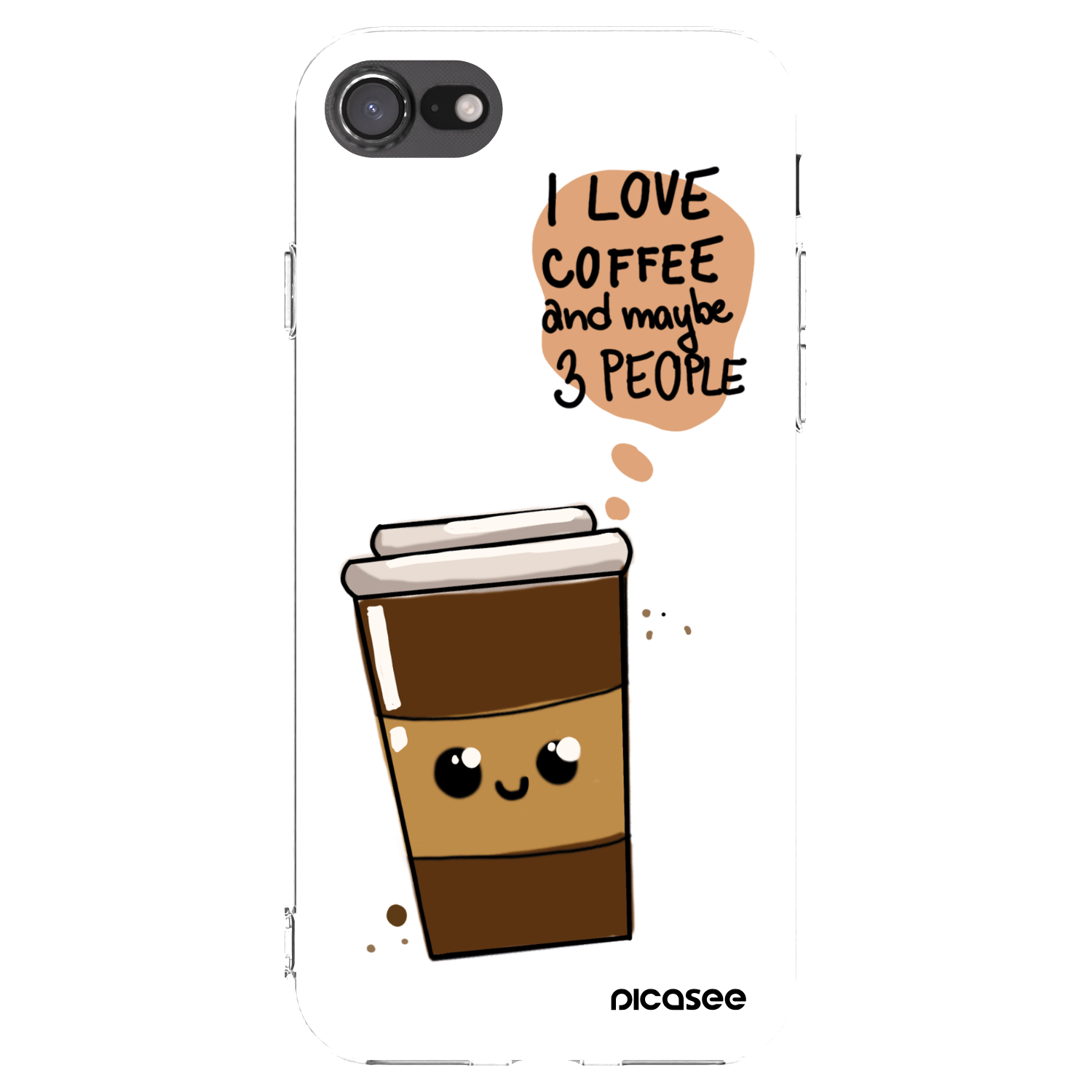 Picasee διαφανής θήκη σιλικόνης Apple iPhone 7 - Cute coffee