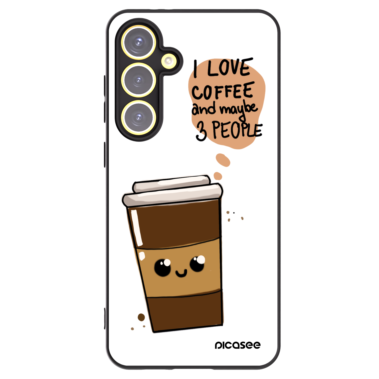 Picasee Μαύρη θήκη σιλικόνης για Samsung Galaxy S24 FE S721B - Cute coffee