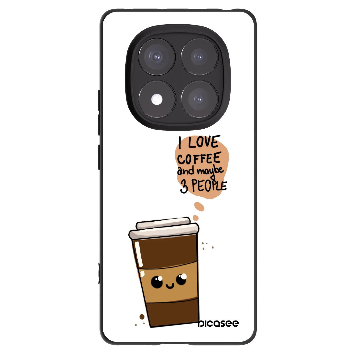 Picasee Μαύρη θήκη σιλικόνης για Xiaomi Redmi Note 14 Pro+ 5G - Cute coffee