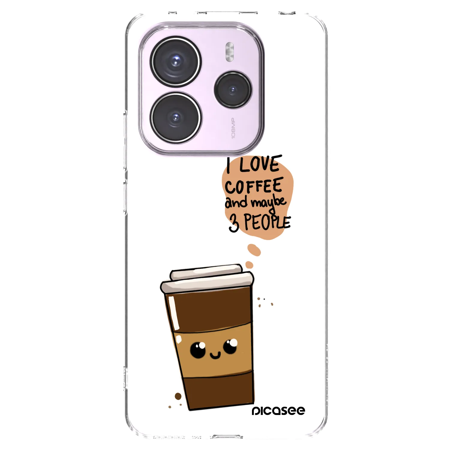 Picasee διαφανής θήκη σιλικόνης Xiaomi Redmi Note 14 5G - Cute coffee