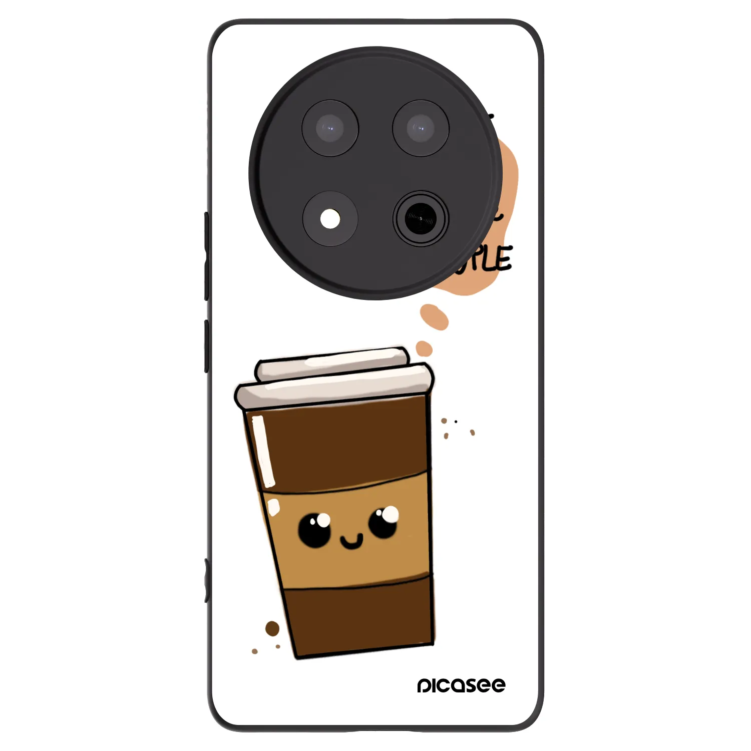 Picasee Μαύρη θήκη σιλικόνης για Honor Magic7 Lite 5G - Cute coffee