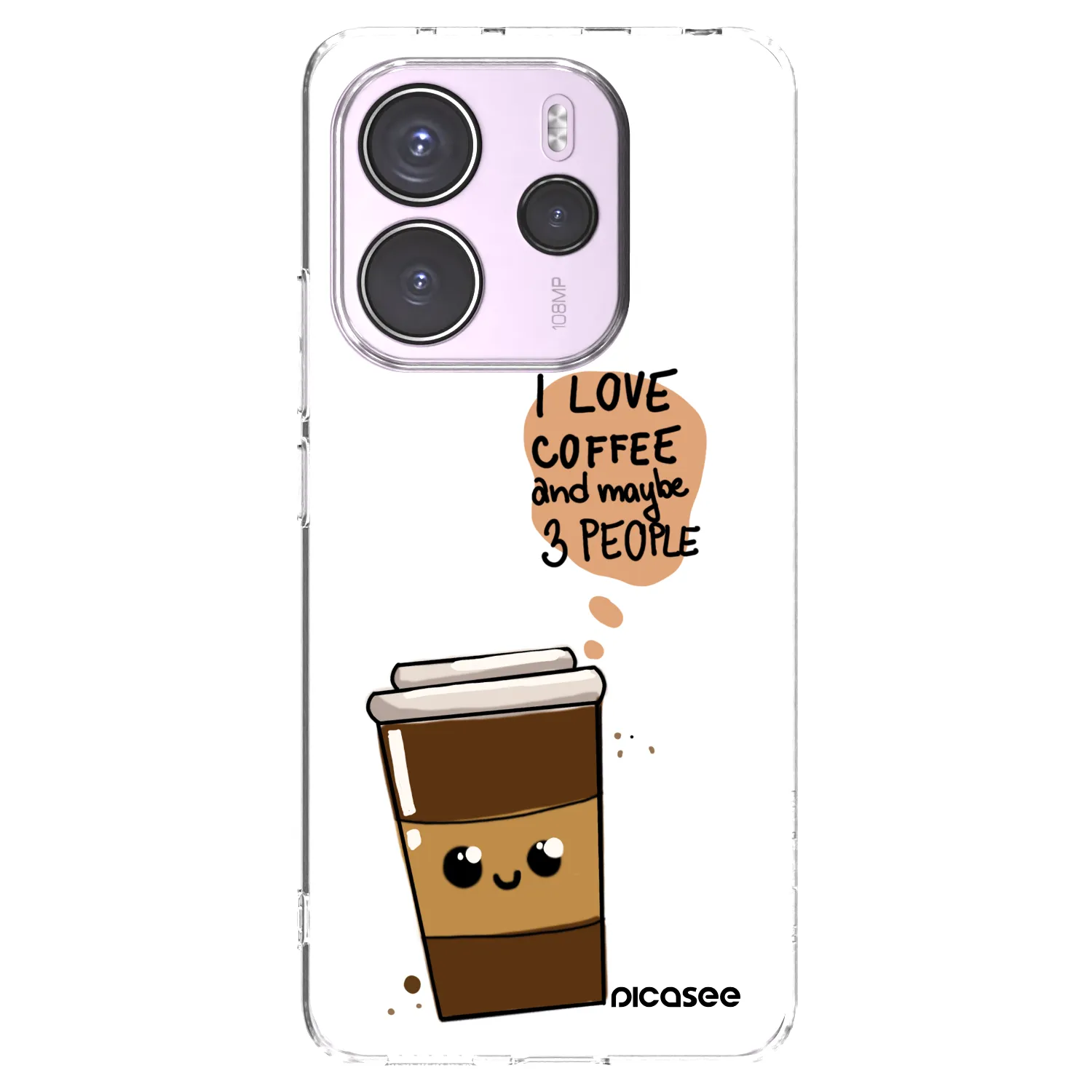Picasee διαφανής θήκη σιλικόνης Xiaomi Redmi Note 14 4G - Cute coffee