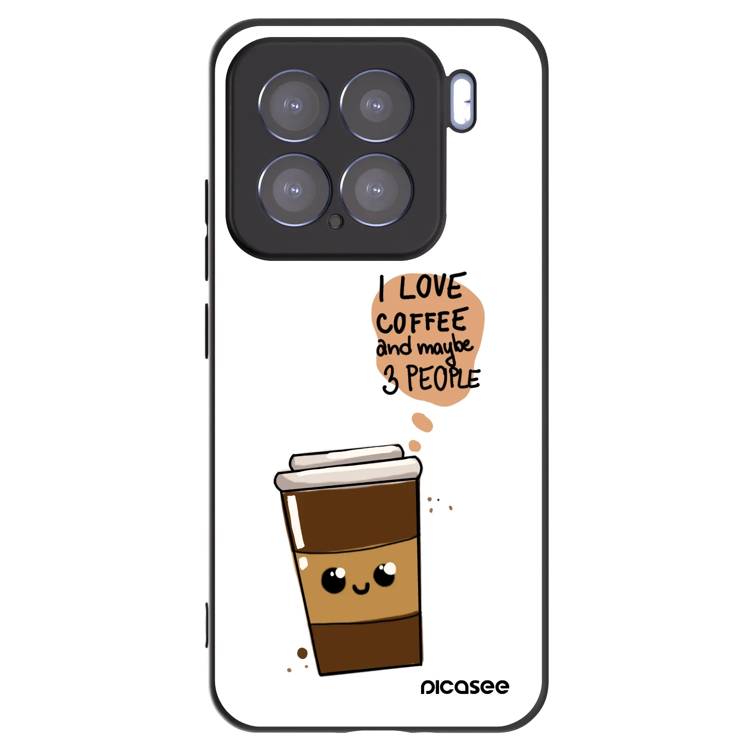 Picasee Μαύρη θήκη σιλικόνης για Xiaomi 15 - Cute coffee