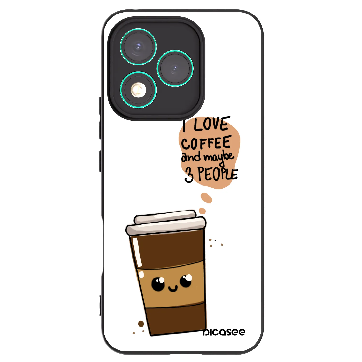 Picasee Μαύρη θήκη σιλικόνης για Honor 400 Lite 5G - Cute coffee