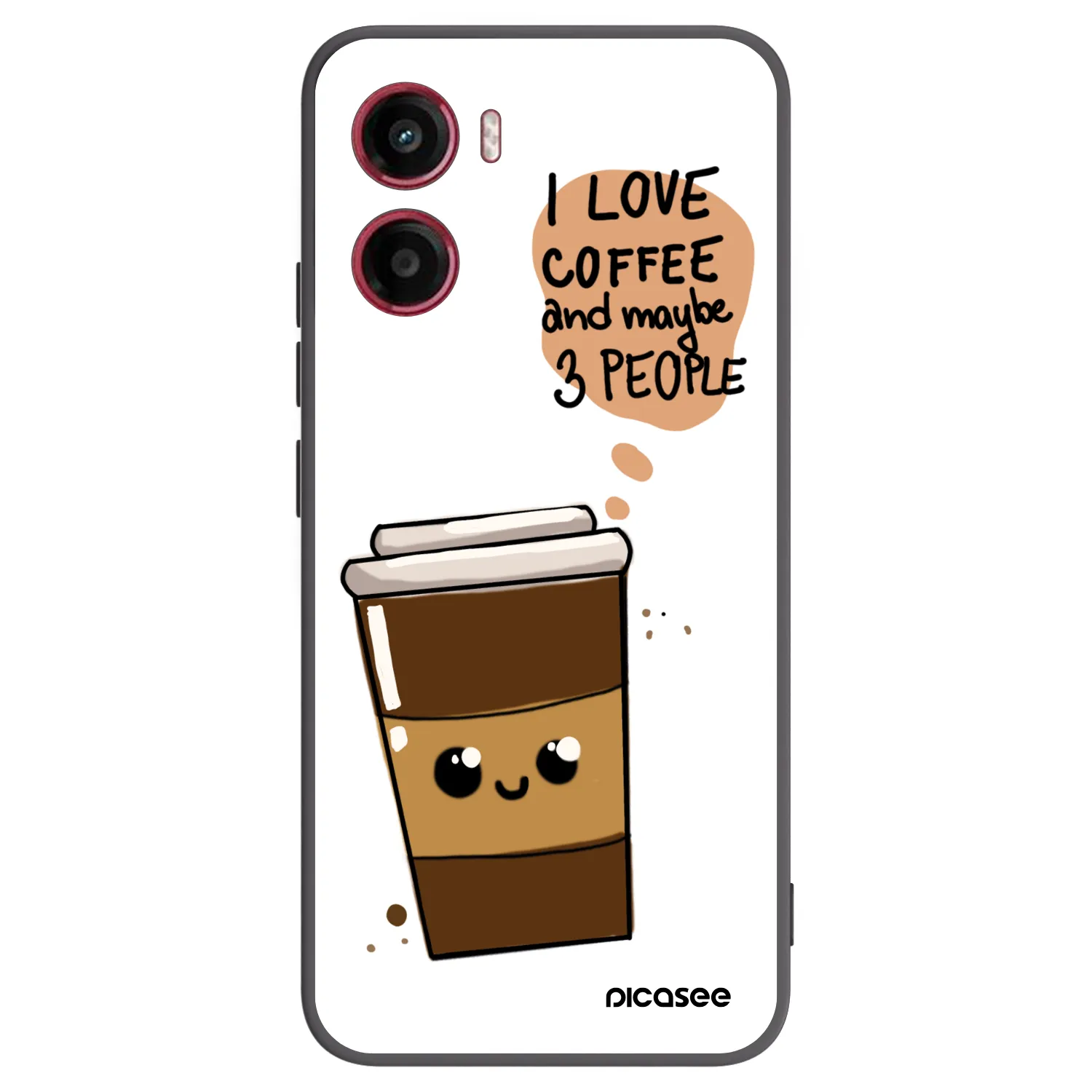 Picasee Μαύρη θήκη σιλικόνης για Motorola Moto G05 - Cute coffee