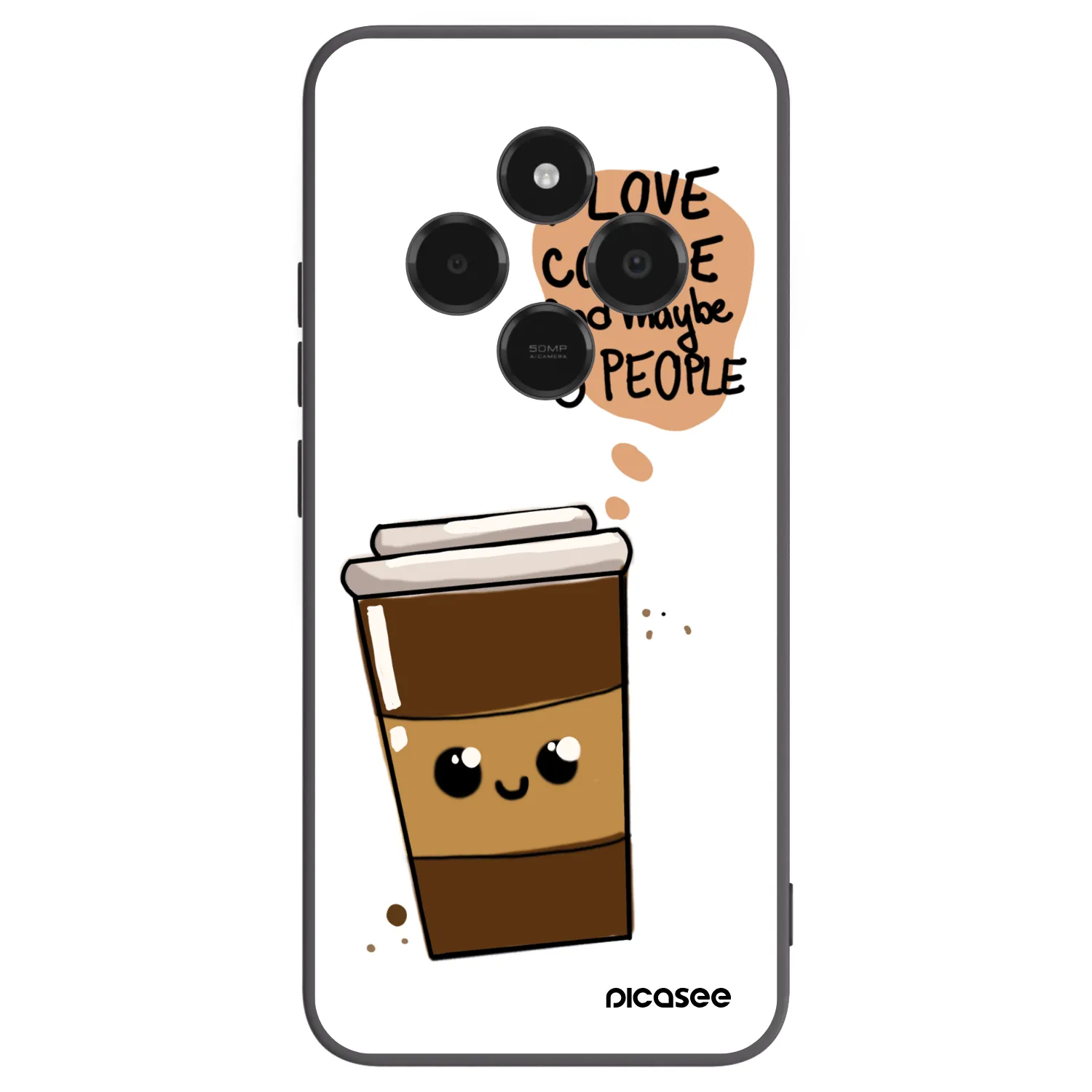 Picasee Μαύρη θήκη σιλικόνης για Xiaomi Poco C75 - Cute coffee