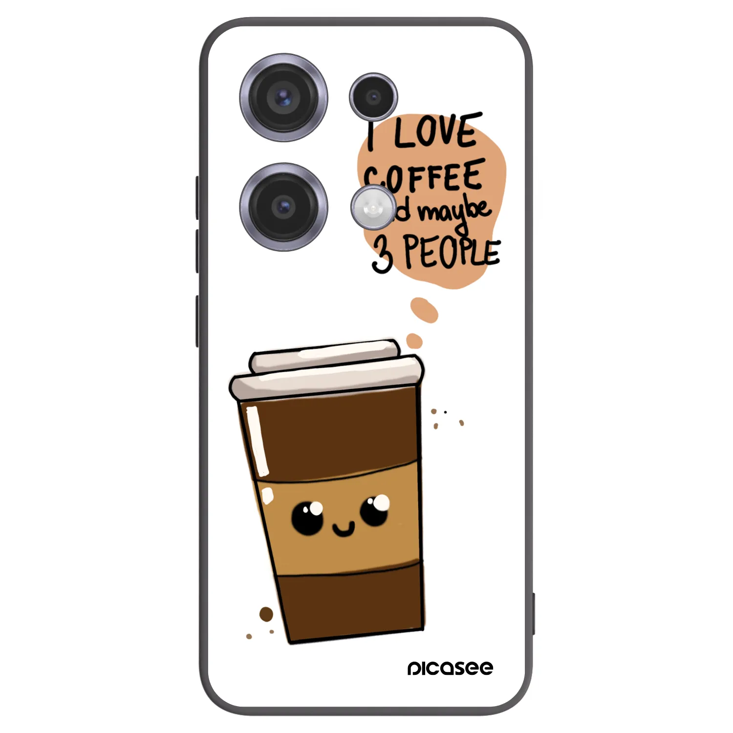 Picasee Μαύρη θήκη σιλικόνης για Xiaomi Redmi Note 14S - Cute coffee