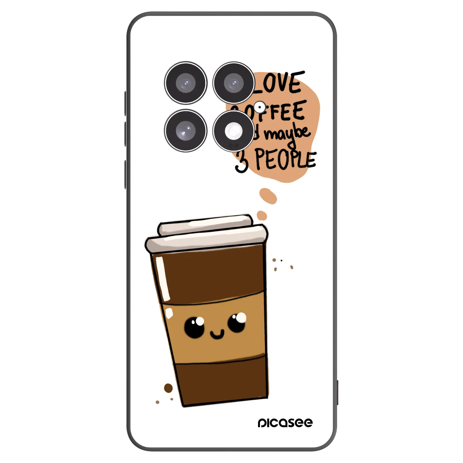 Picasee Μαύρη θήκη σιλικόνης για OnePlus 13 5G - Cute coffee