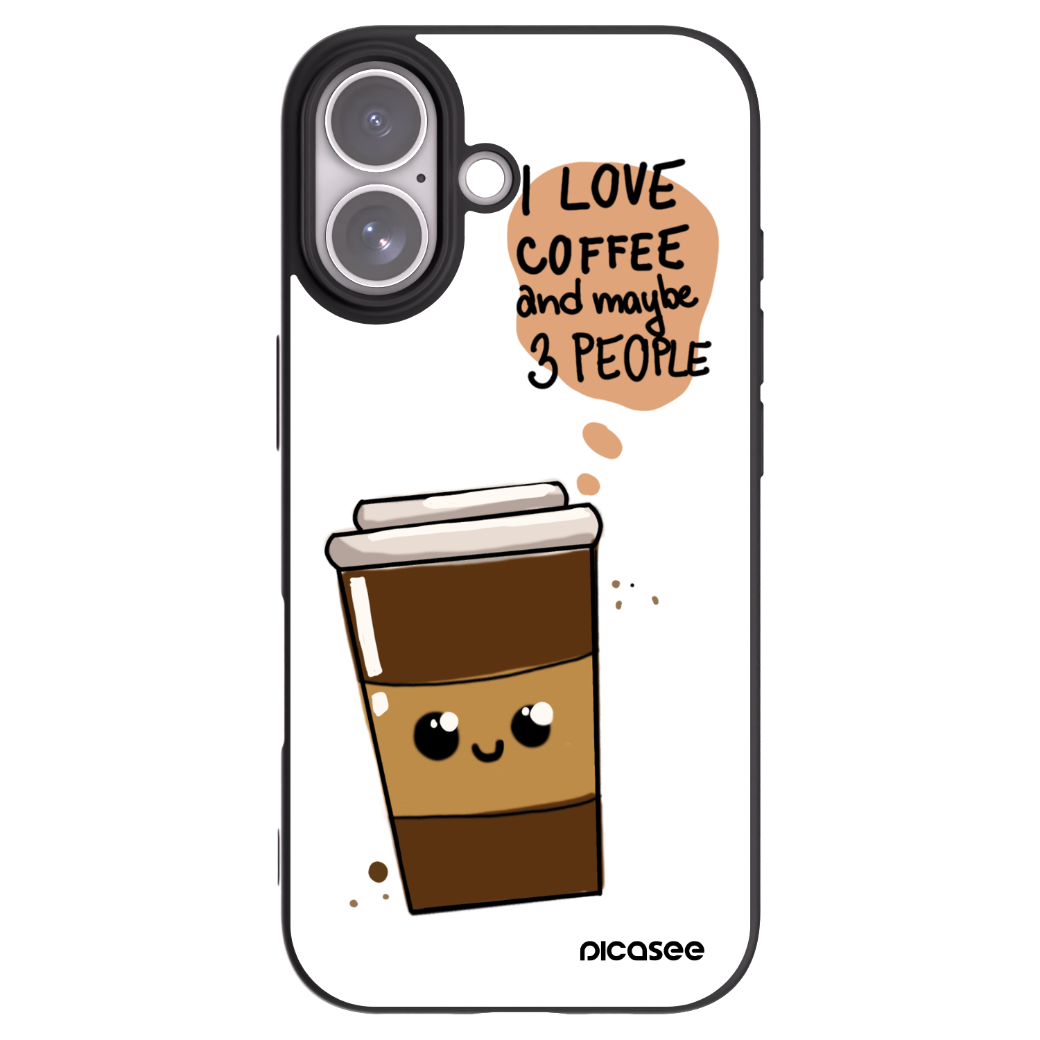 Picasee Μαύρη θήκη σιλικόνης για Apple iPhone 17 - Cute coffee