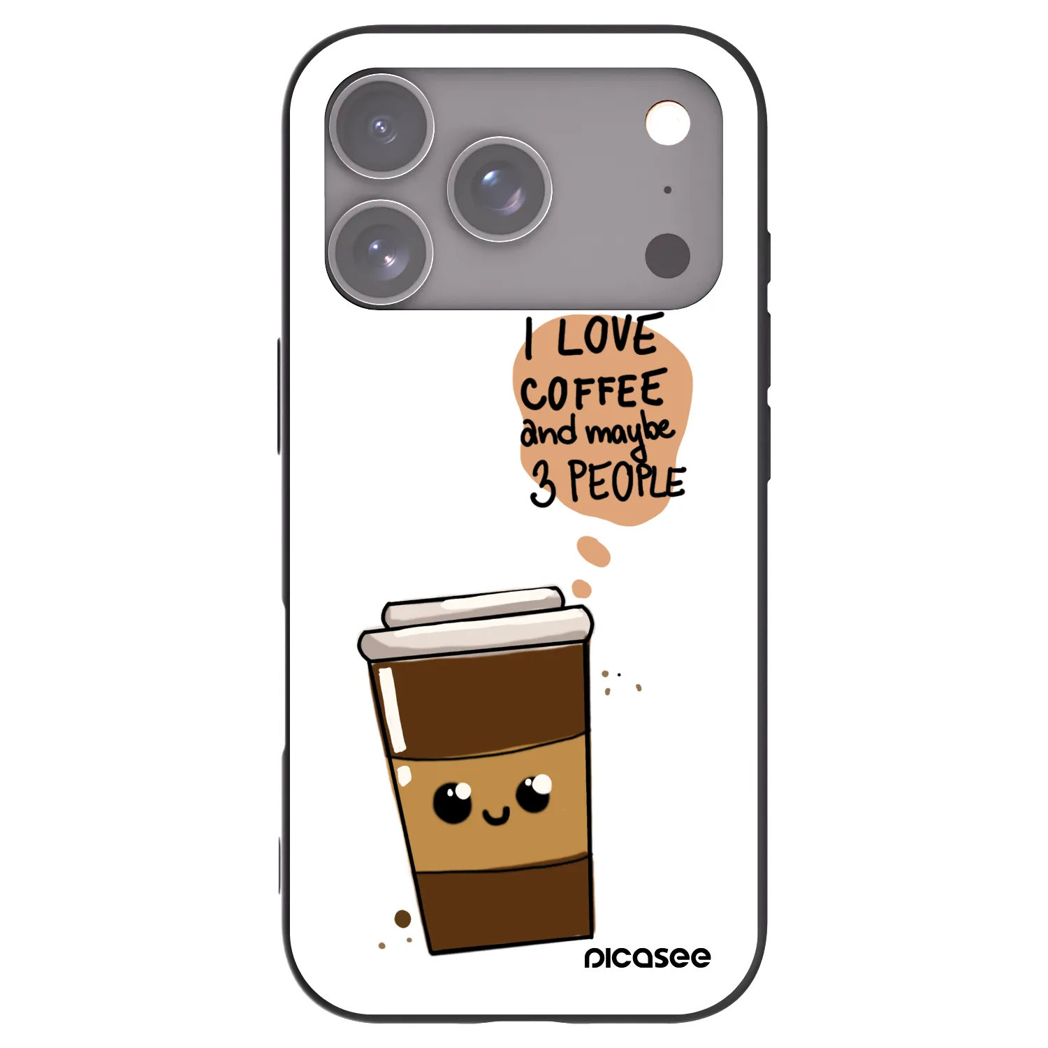 Picasee Μαύρη θήκη σιλικόνης για Apple iPhone 17 Pro - Cute coffee