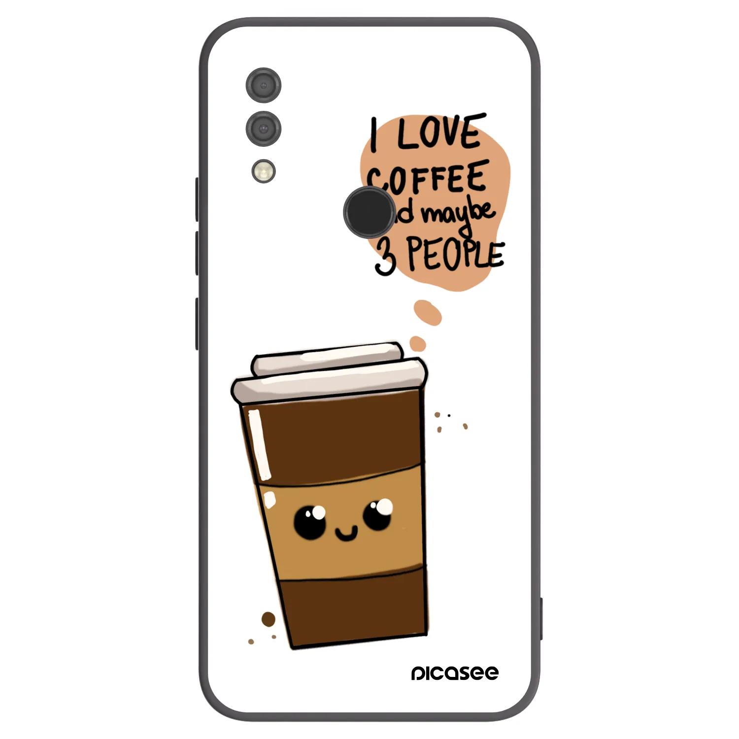 Picasee Μαύρη θήκη σιλικόνης για Xiaomi Redmi 7 - Cute coffee