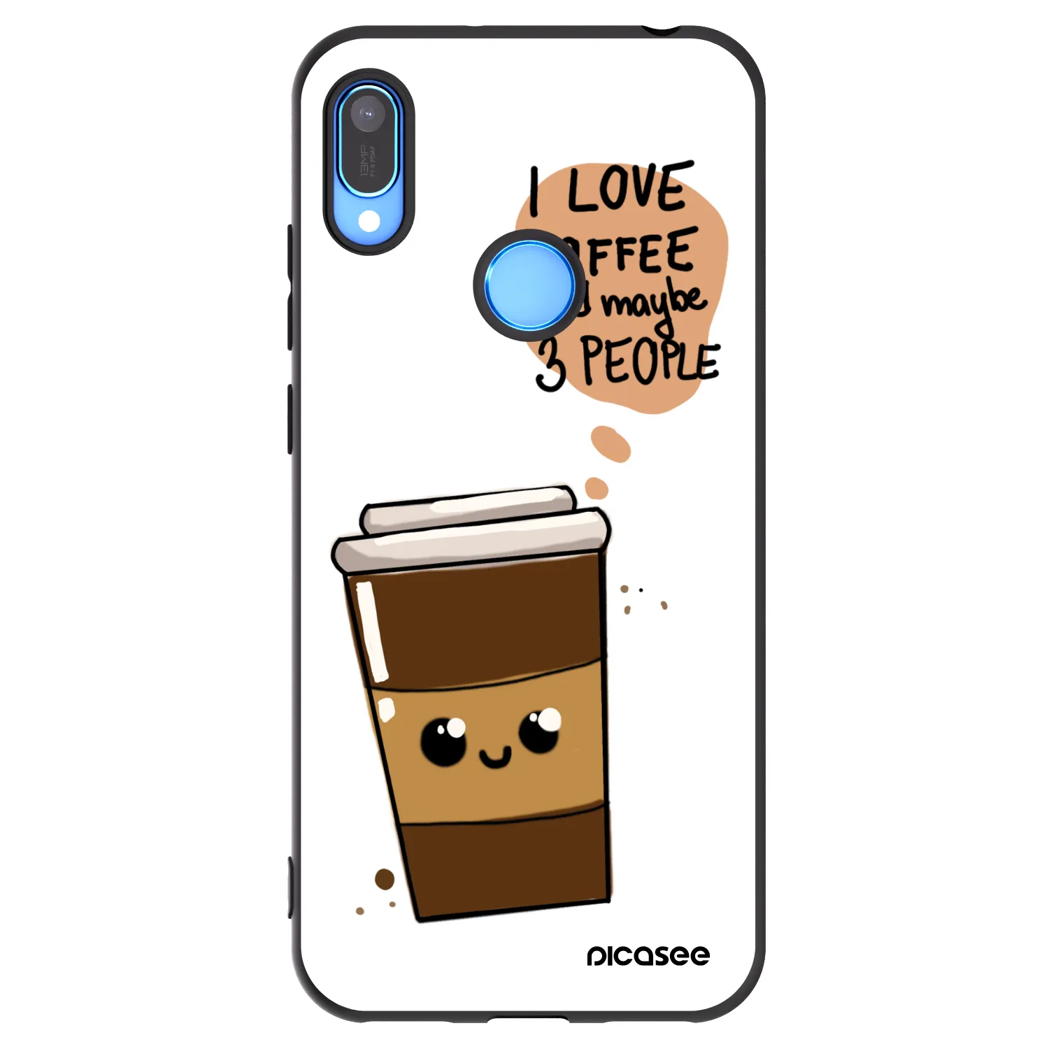 Picasee Μαύρη θήκη σιλικόνης για Huawei Y6 2019 - Cute coffee