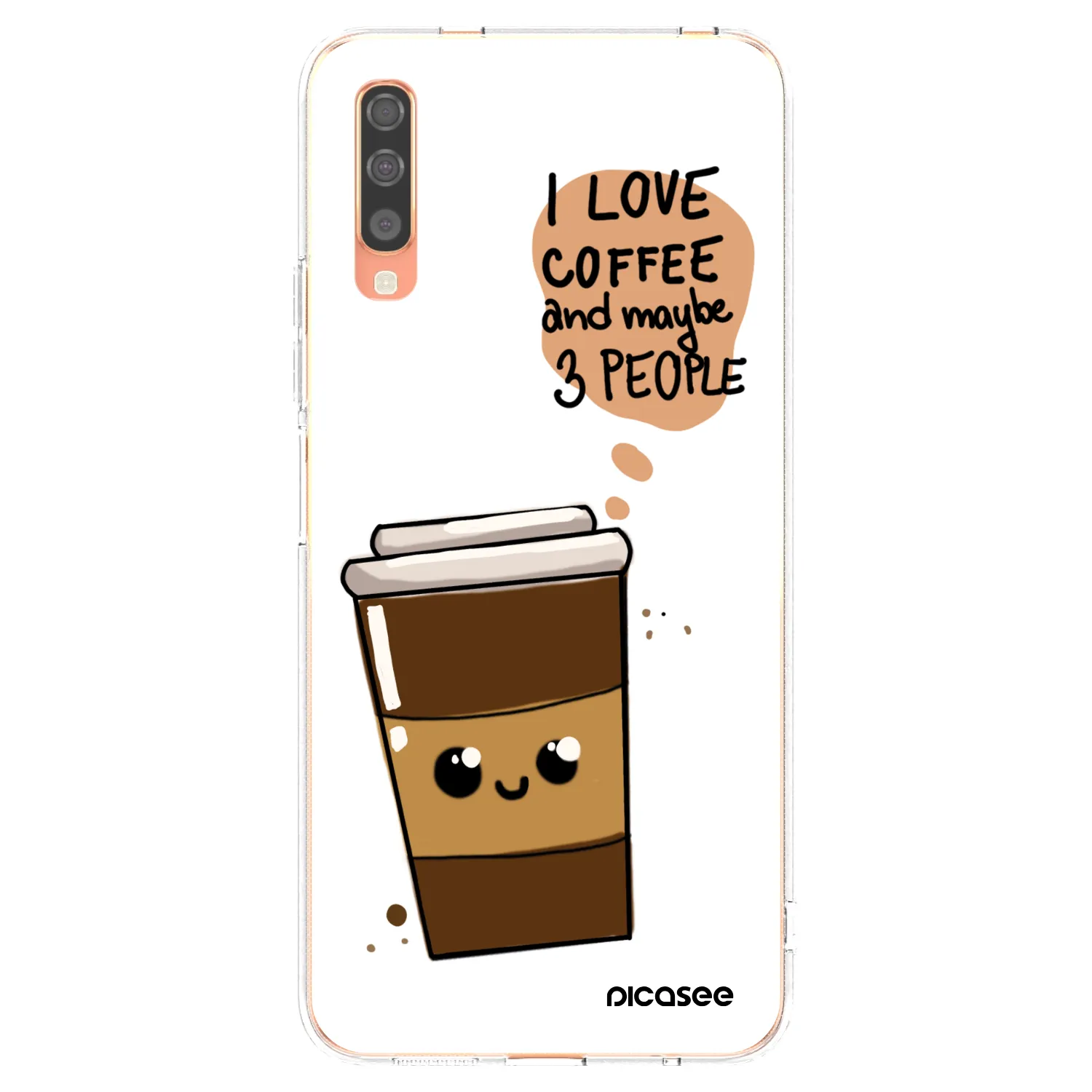 Picasee διαφανής θήκη σιλικόνης Samsung Galaxy A70 A705F - Cute coffee