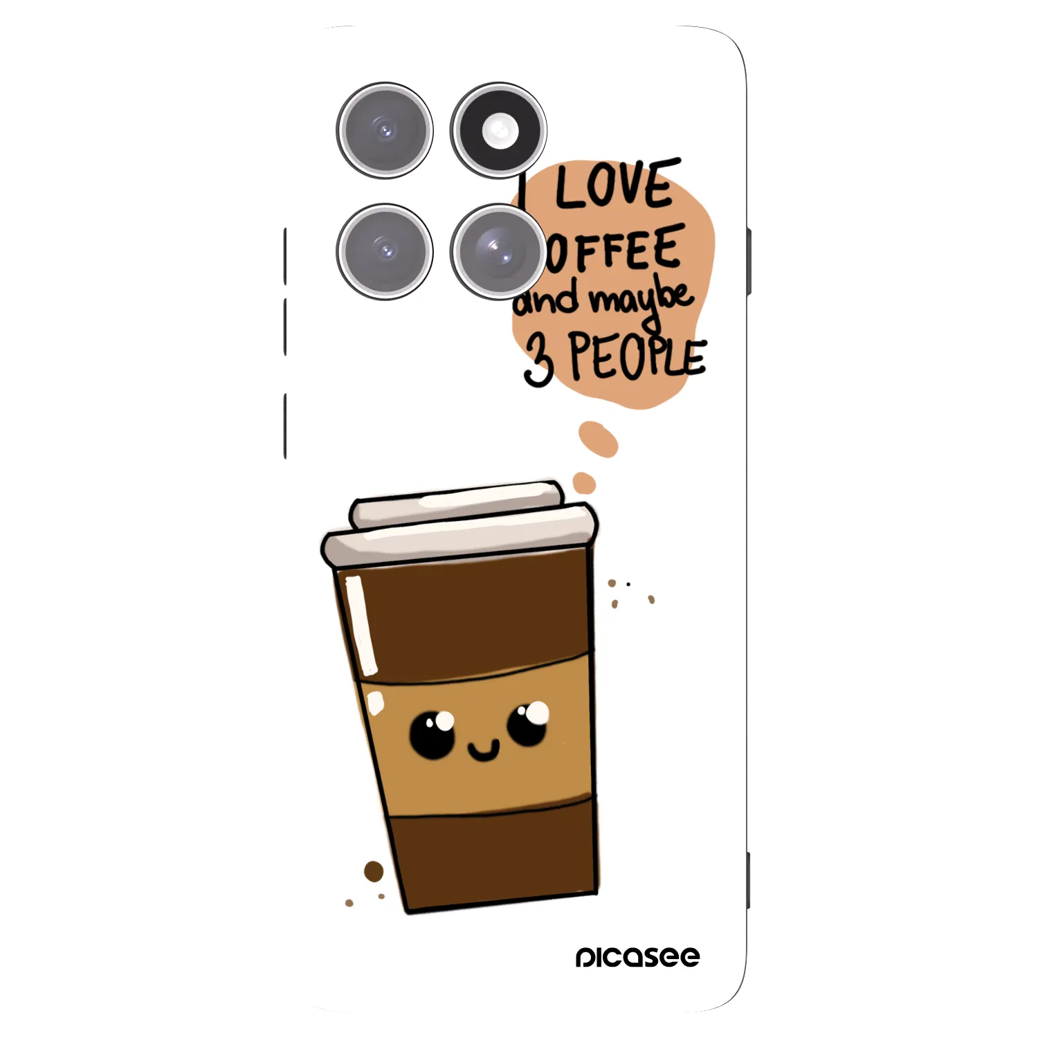 Picasee Μαύρη θήκη σιλικόνης για Motorola Edge 60 Pro - Cute coffee