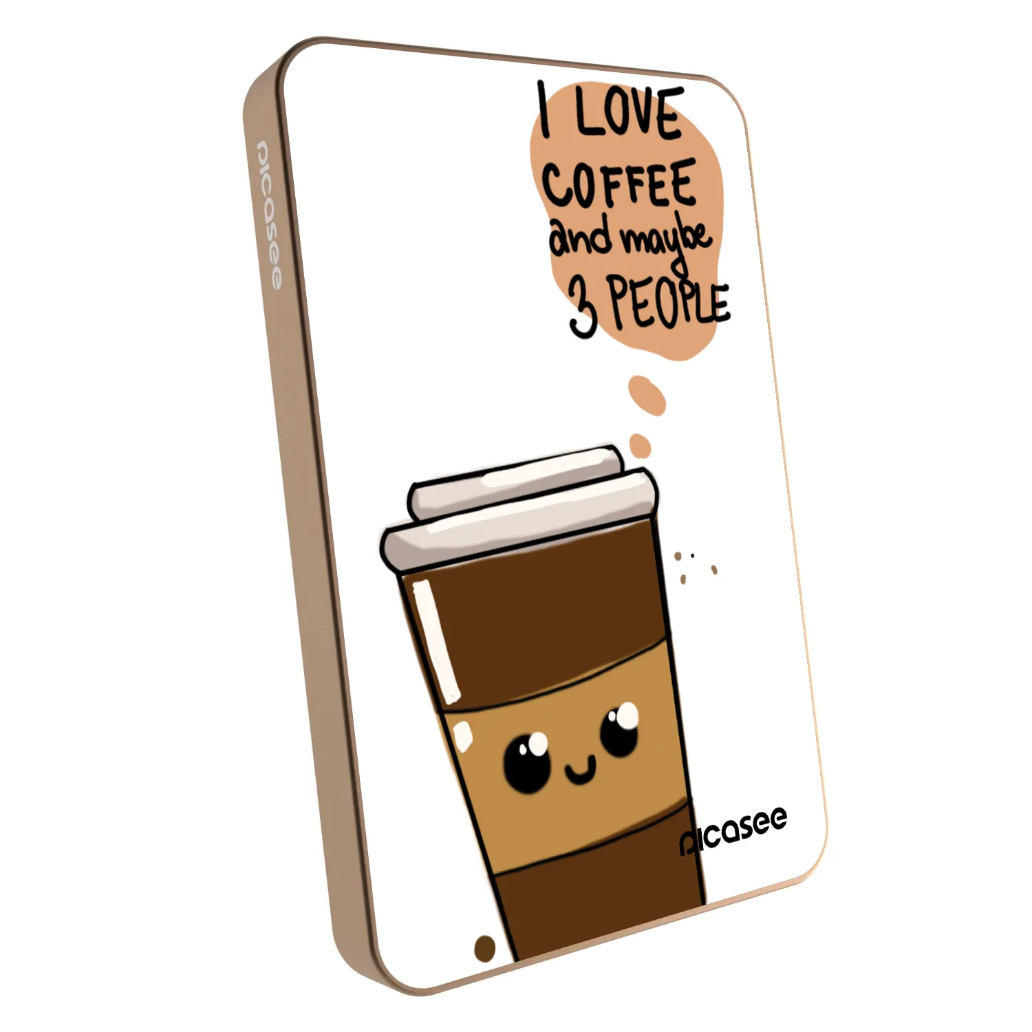 Picasee Powerbank με MagSafe 5 000 mAh Χρυσαφένιος - Cute coffee