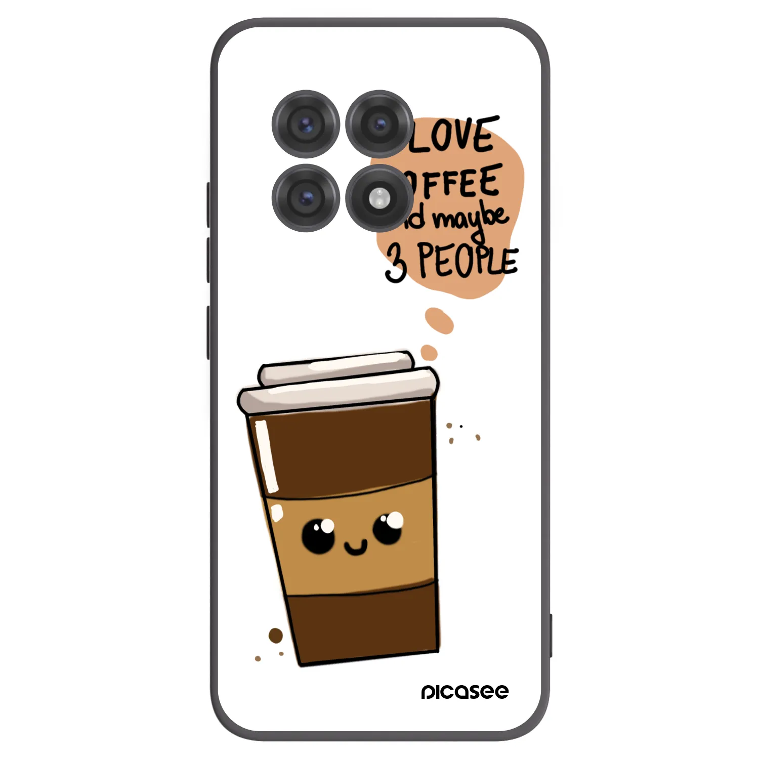 Picasee Μαύρη θήκη σιλικόνης για OnePlus 13R 5G - Cute coffee