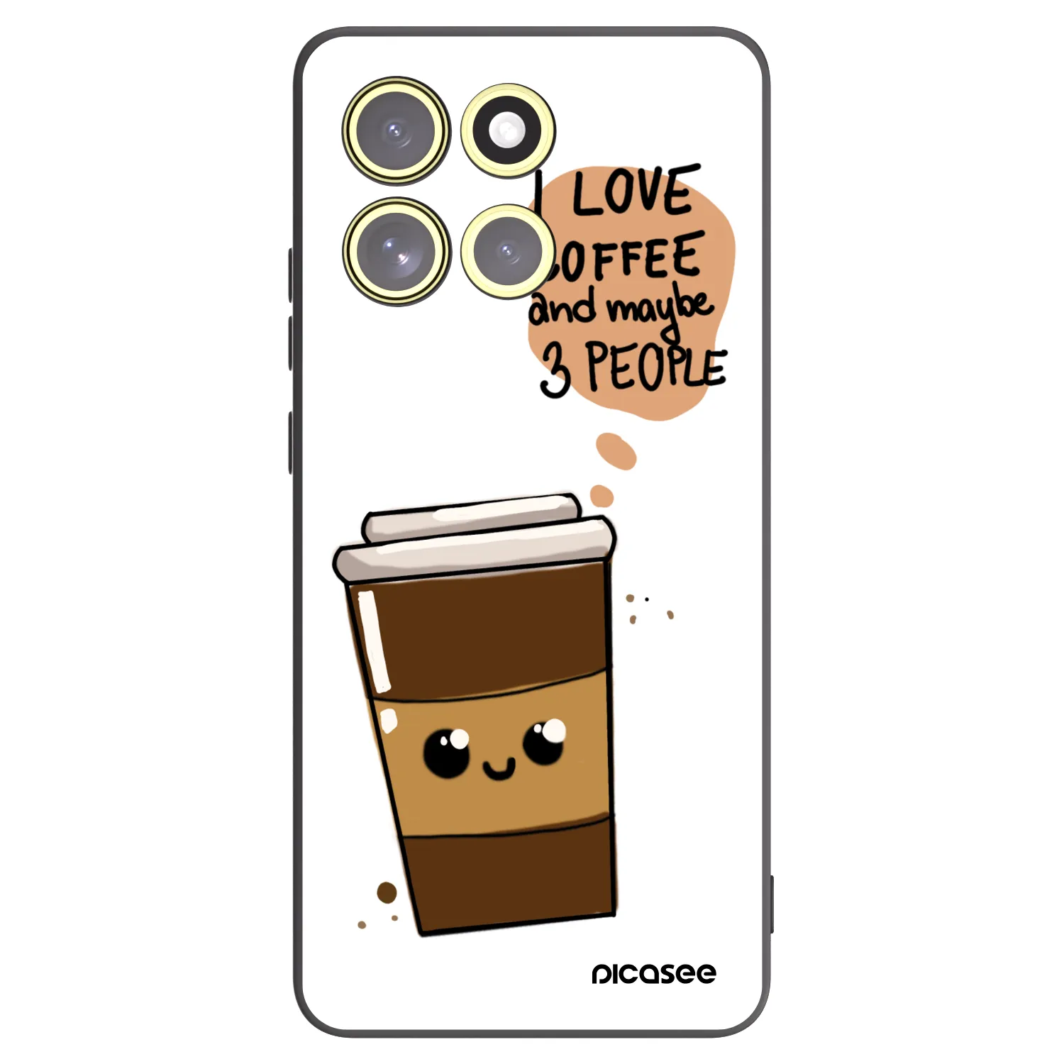 Picasee Μαύρη θήκη σιλικόνης για Motorola Moto G86 5G - Cute coffee