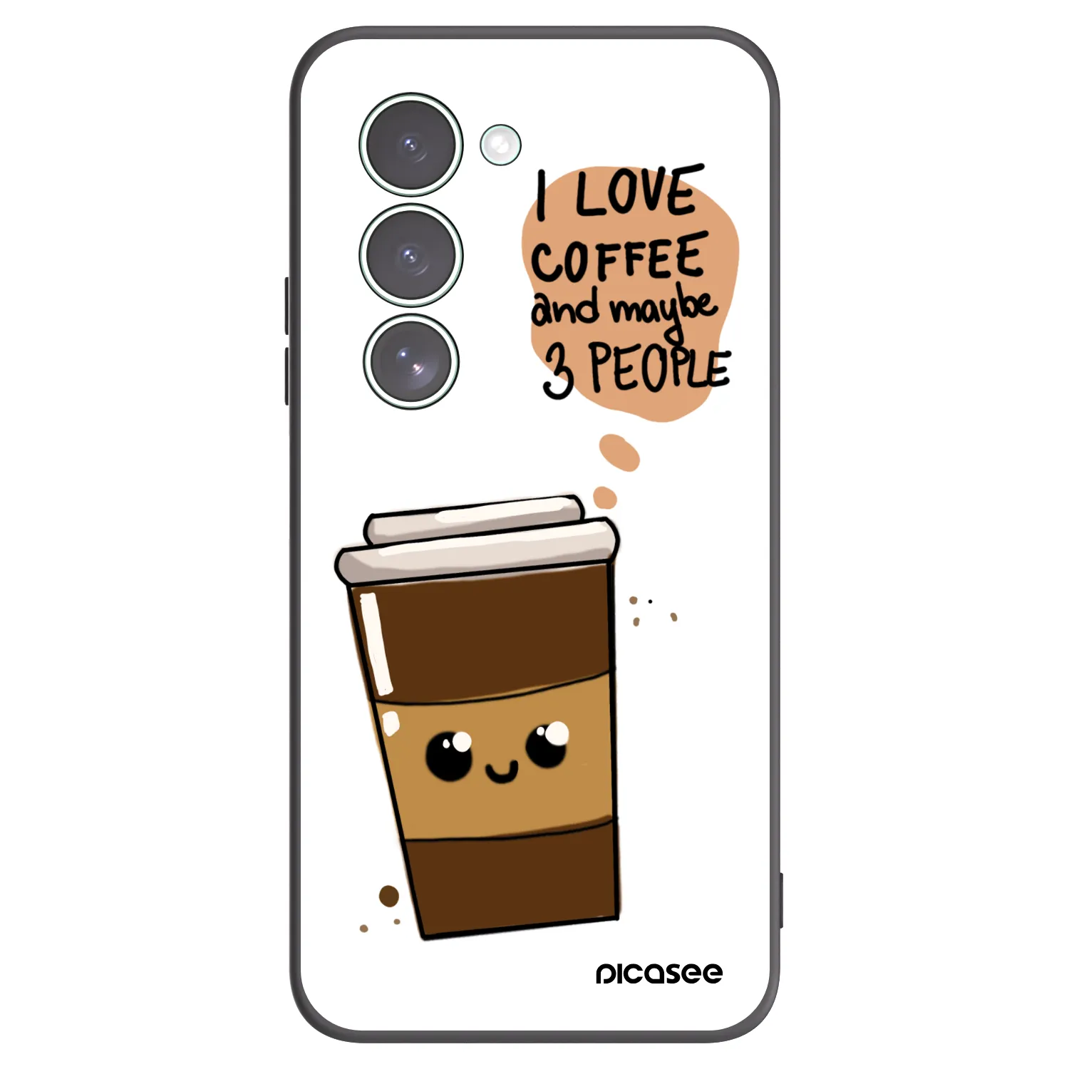 Picasee Μαύρη θήκη σιλικόνης για Xiaomi Redmi 15 5G - Cute coffee