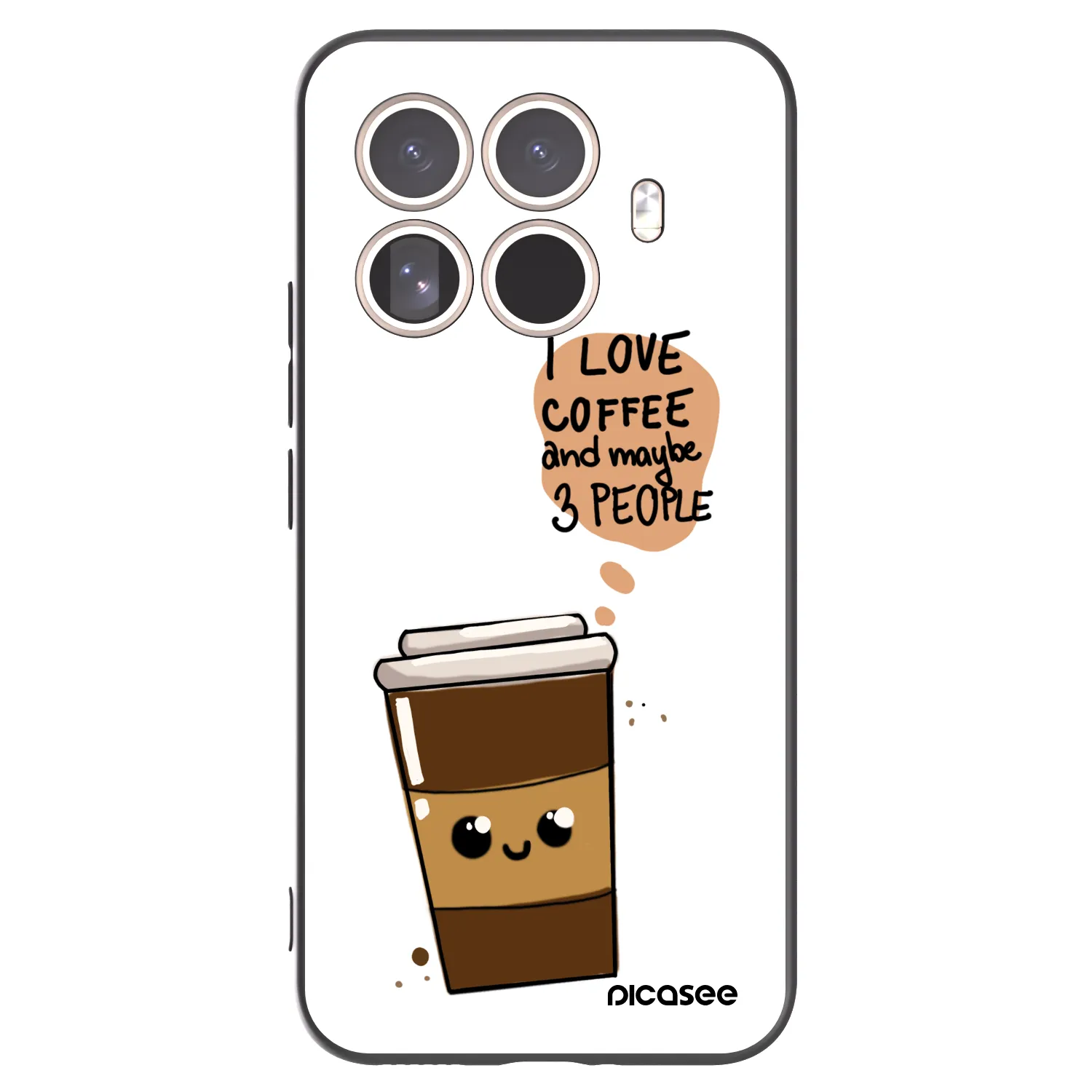 Picasee Μαύρη θήκη σιλικόνης για Xiaomi 15T Pro - Cute coffee