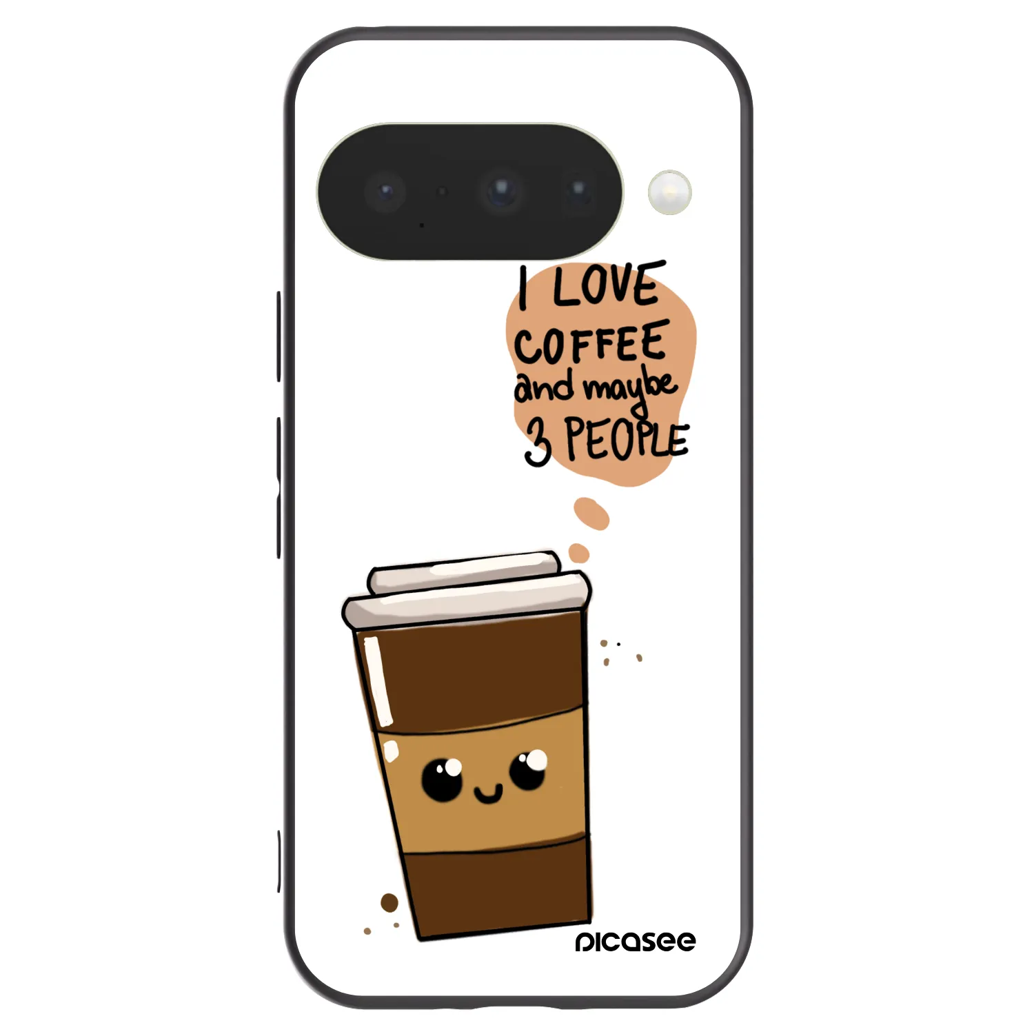 Picasee Μαύρη θήκη σιλικόνης για Google Pixel 10 - Cute coffee