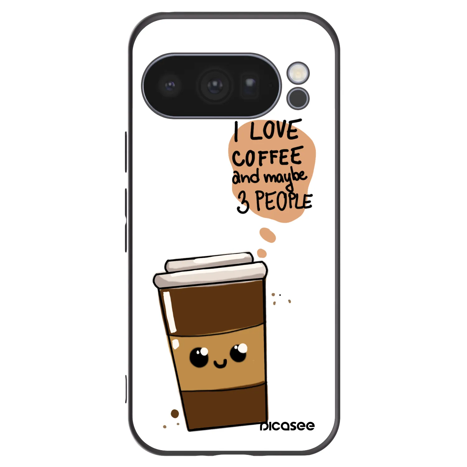 Picasee Μαύρη θήκη σιλικόνης για Google Pixel 10 Pro - Cute coffee