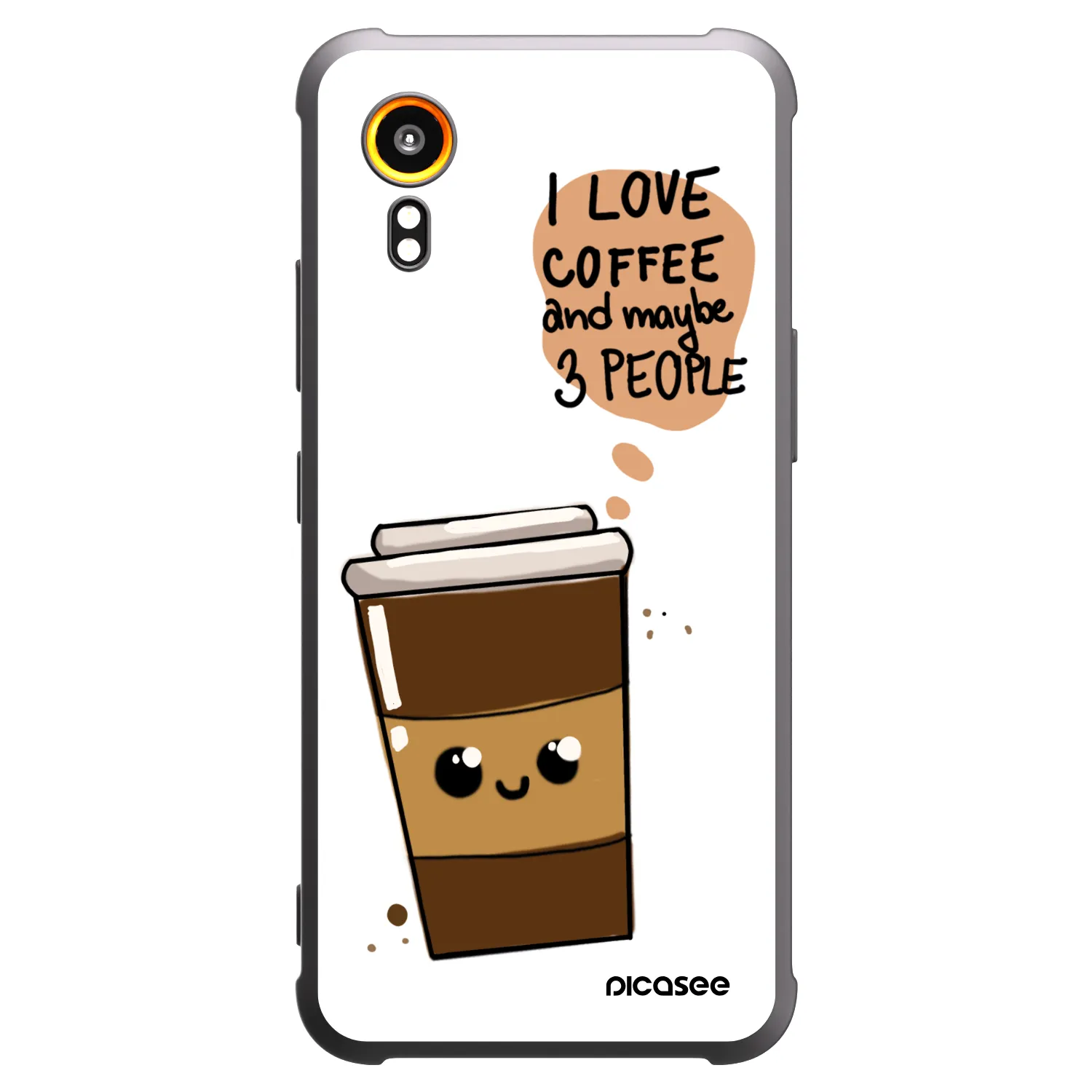 Picasee Μαύρη θήκη σιλικόνης για Samsung Galaxy Xcover 7 - Cute coffee
