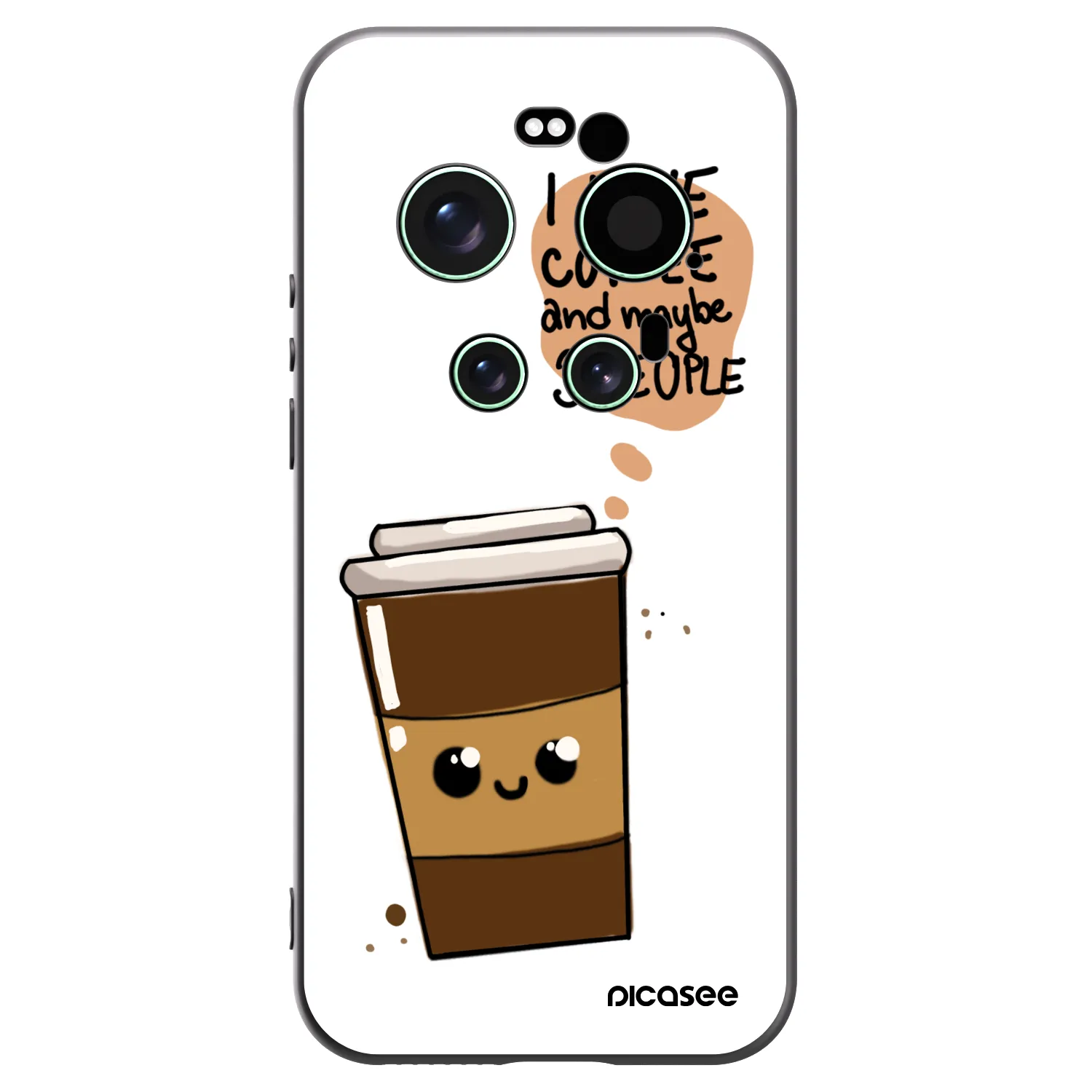 Picasee Μαύρη θήκη σιλικόνης για Xiaomi 17 Ultra - Cute coffee