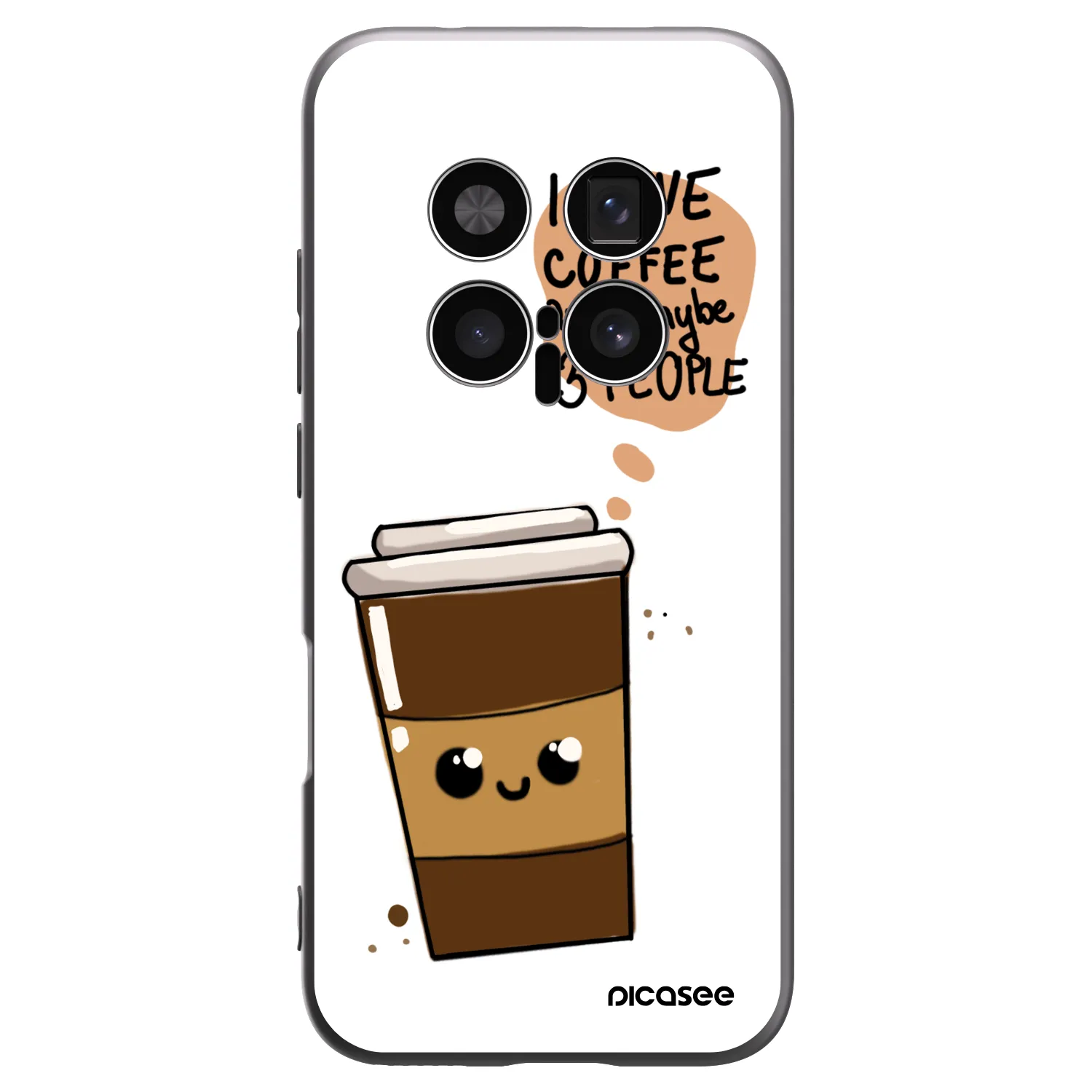Picasee Μαύρη θήκη σιλικόνης για Honor Magic8 Pro 5G - Cute coffee