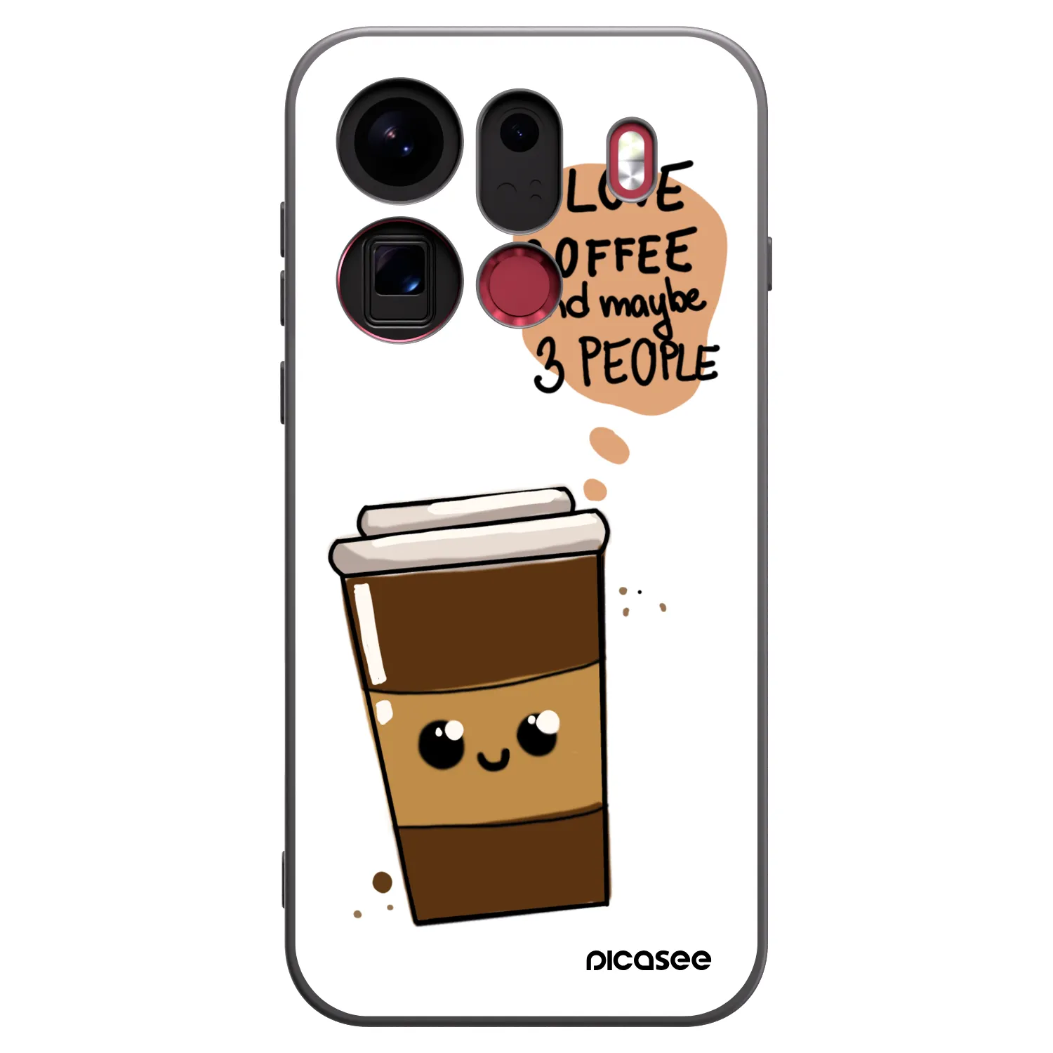 Picasee Μαύρη θήκη σιλικόνης για OPPO Find X9 Pro - Cute coffee