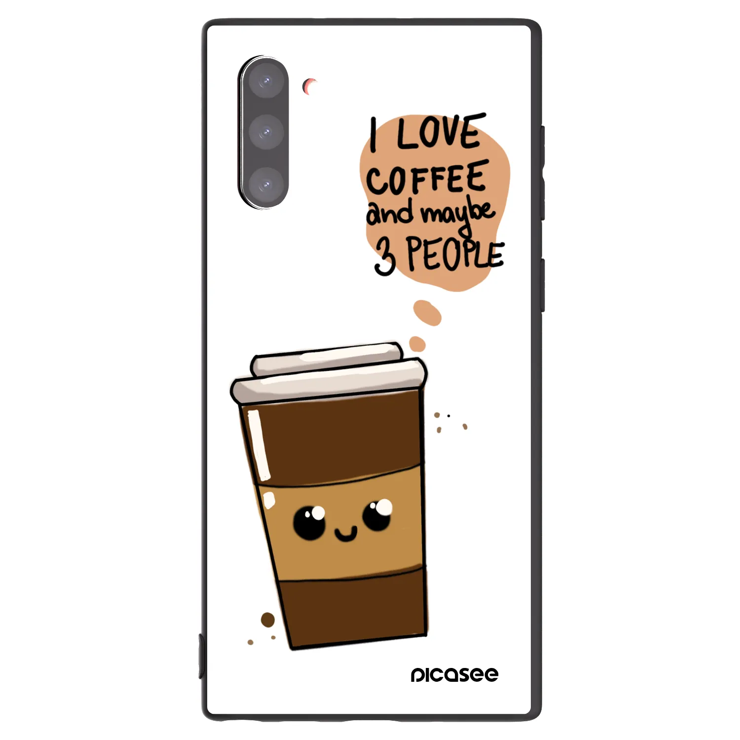 Picasee Μαύρη θήκη σιλικόνης για Samsung Galaxy Note 10 N970F - Cute coffee