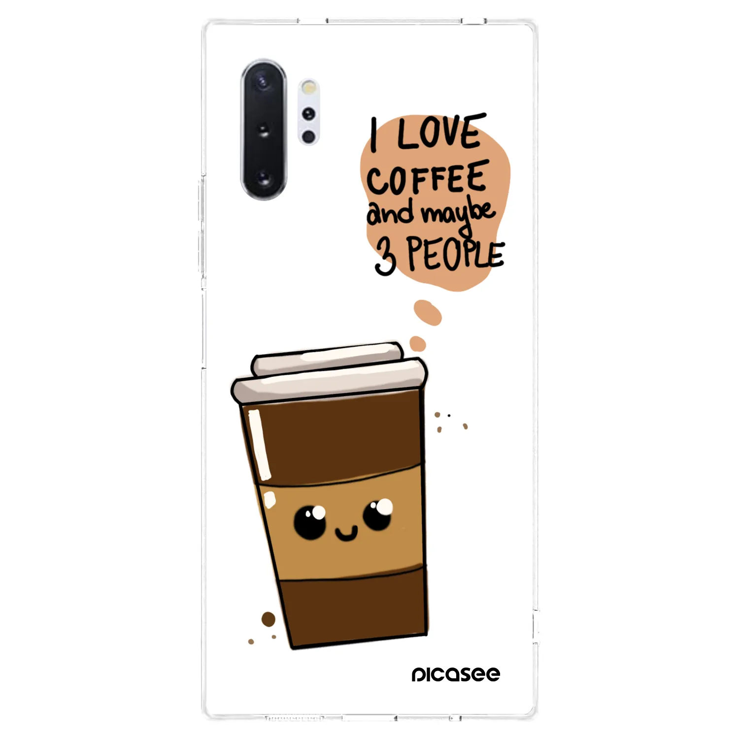 Picasee διαφανής θήκη σιλικόνης Samsung Galaxy Note 10+ N975F - Cute coffee