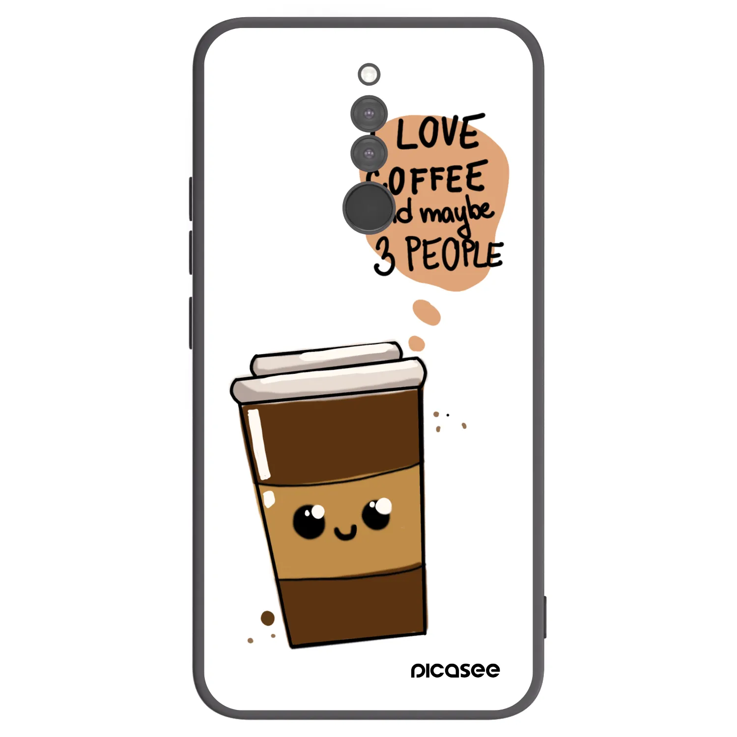 Picasee Μαύρη θήκη σιλικόνης για Xiaomi Redmi 8 - Cute coffee