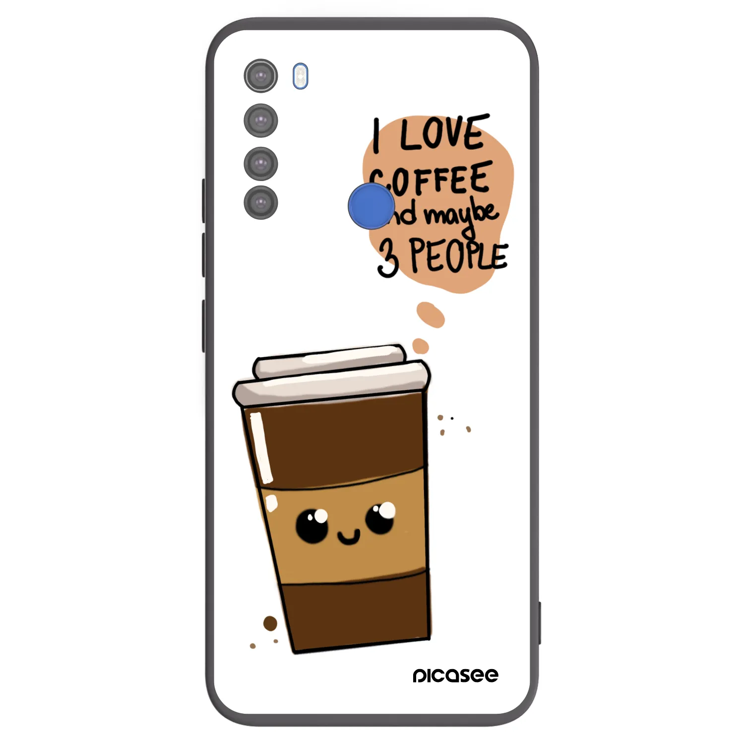 Picasee Μαύρη θήκη σιλικόνης για Xiaomi Redmi Note 8T - Cute coffee