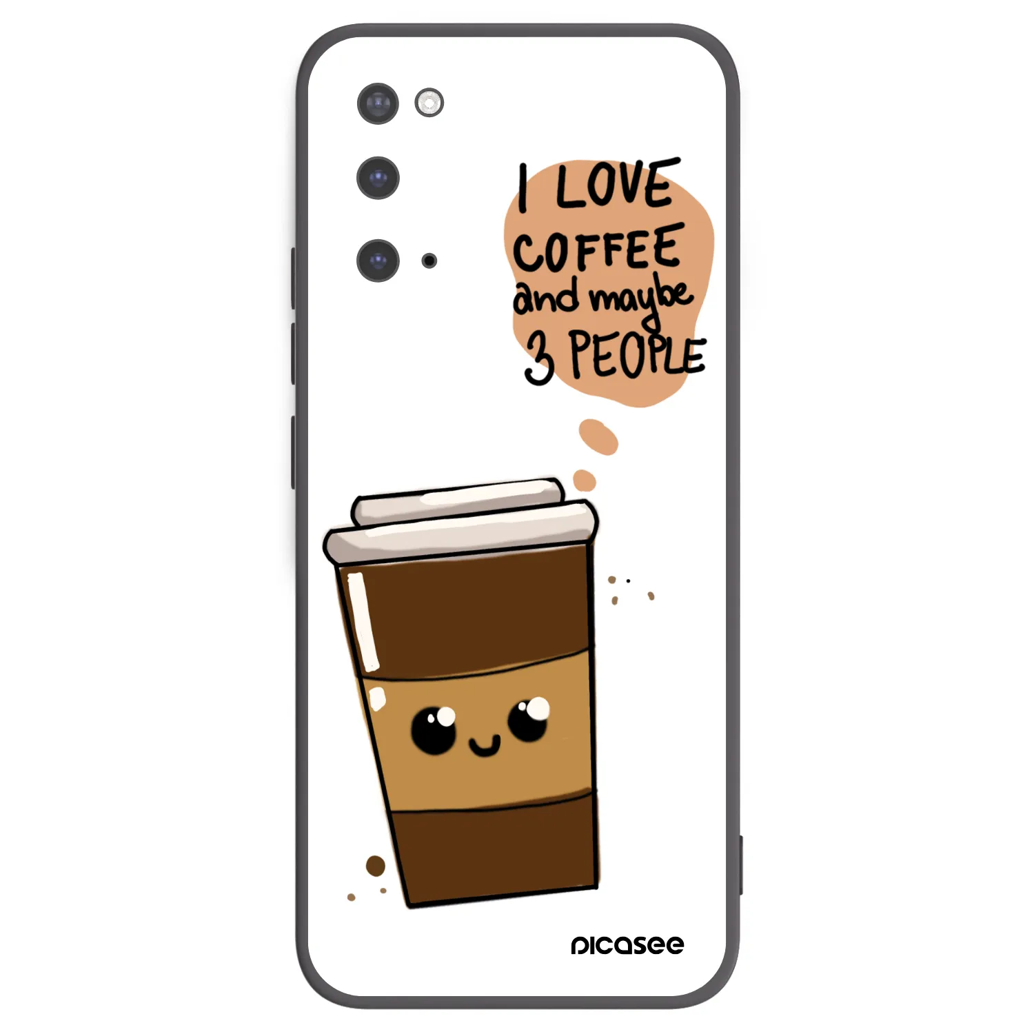 Picasee Μαύρη θήκη σιλικόνης για Samsung Galaxy S20 G980F - Cute coffee