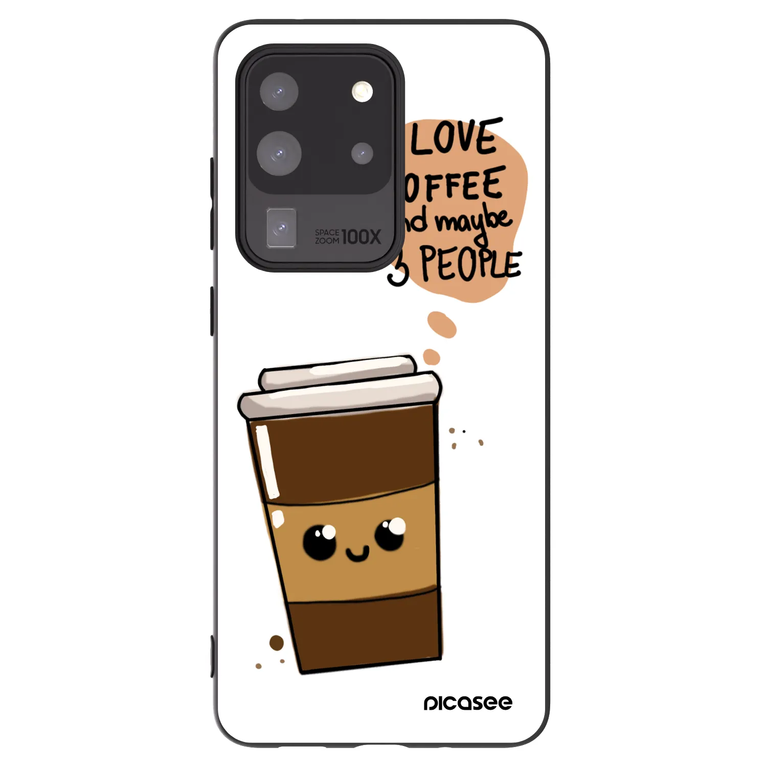 Picasee Μαύρη θήκη σιλικόνης για Samsung Galaxy S20 Ultra 5G G988F - Cute coffee
