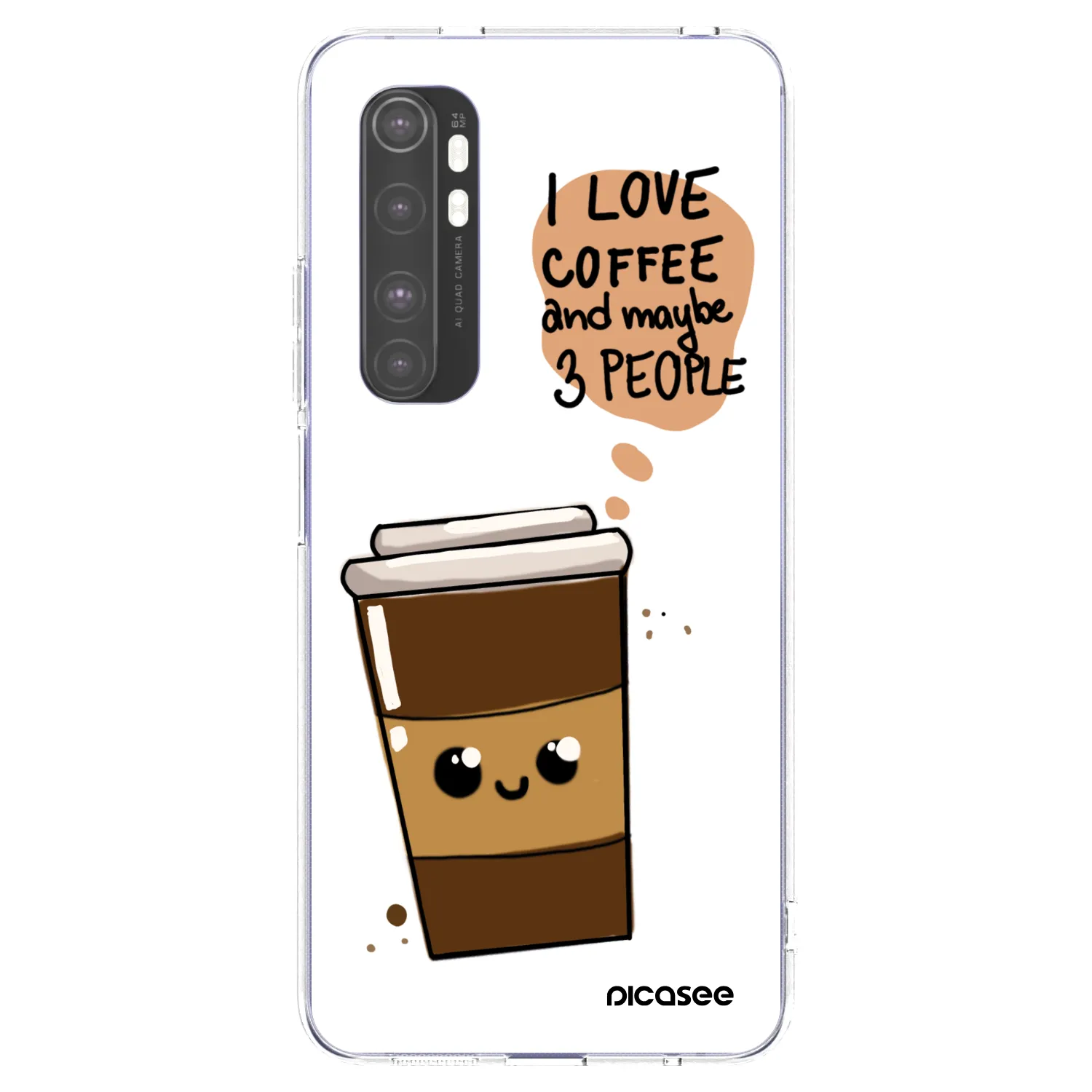 Picasee διαφανής θήκη σιλικόνης Xiaomi Mi Note 10 Lite - Cute coffee