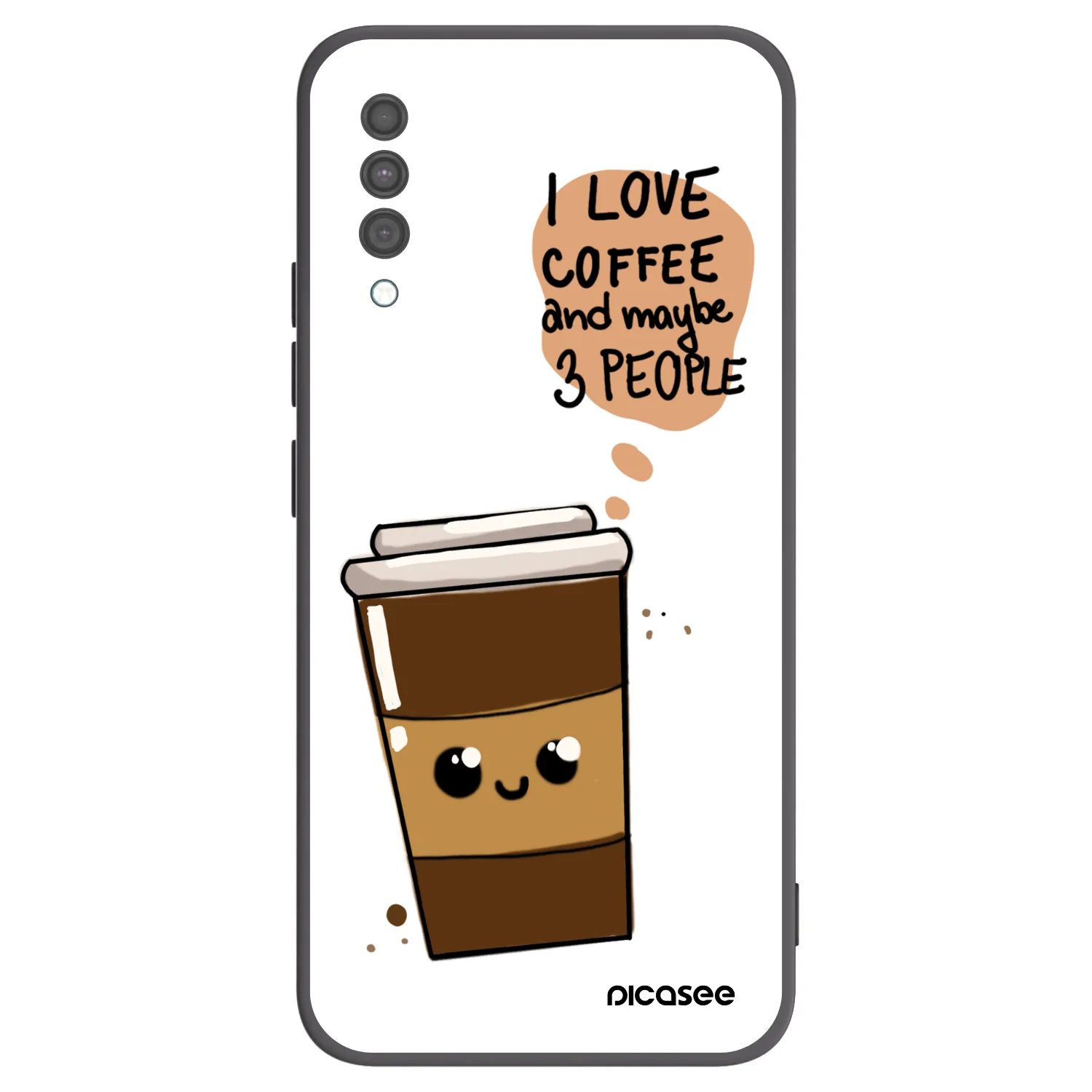 Picasee Μαύρη θήκη σιλικόνης για Samsung Galaxy A30s A307F - Cute coffee