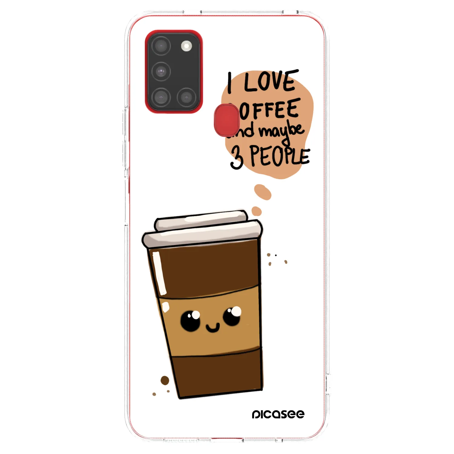 Picasee διαφανής θήκη σιλικόνης Samsung Galaxy A21s - Cute coffee