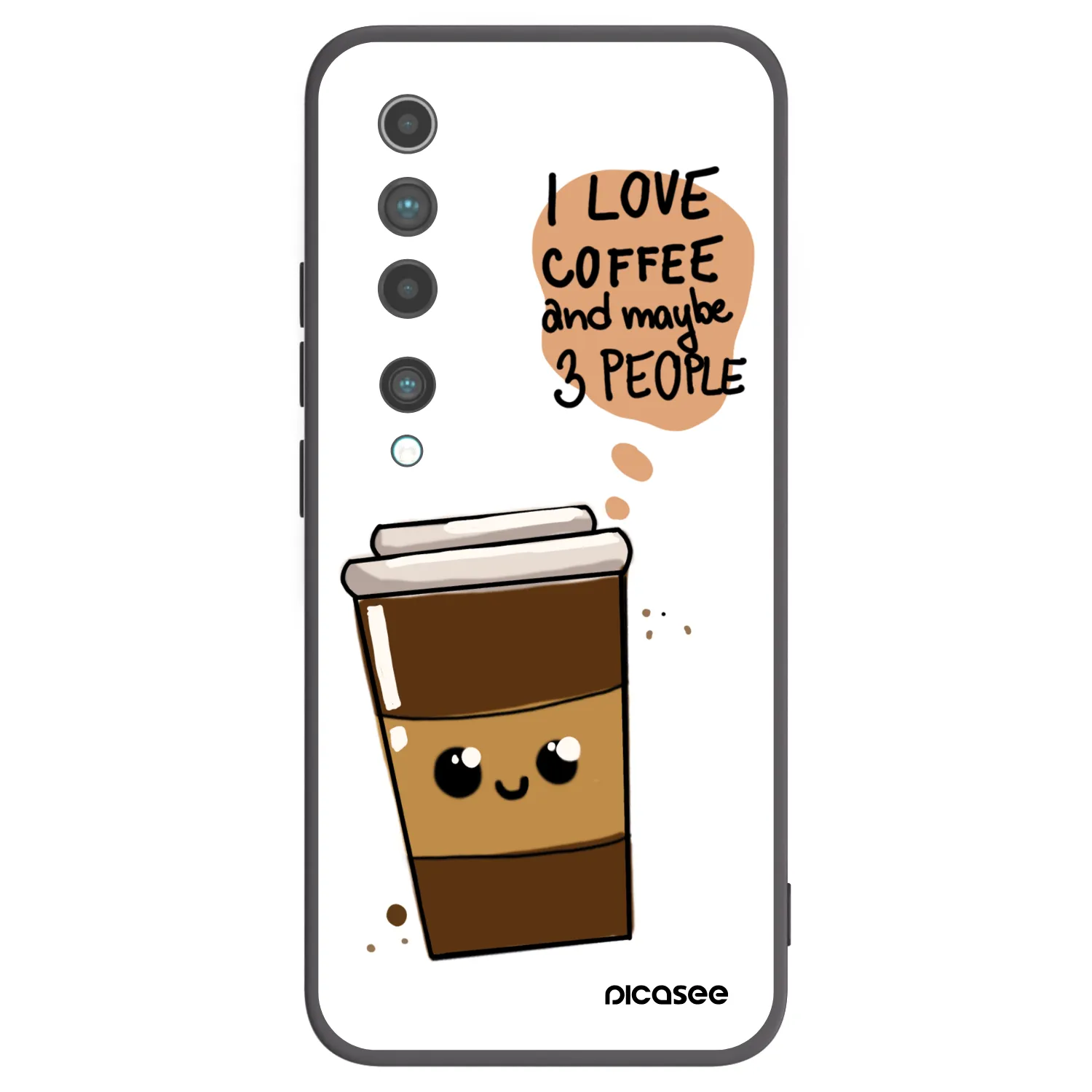 Picasee Μαύρη θήκη σιλικόνης για Xiaomi Mi 10 - Cute coffee