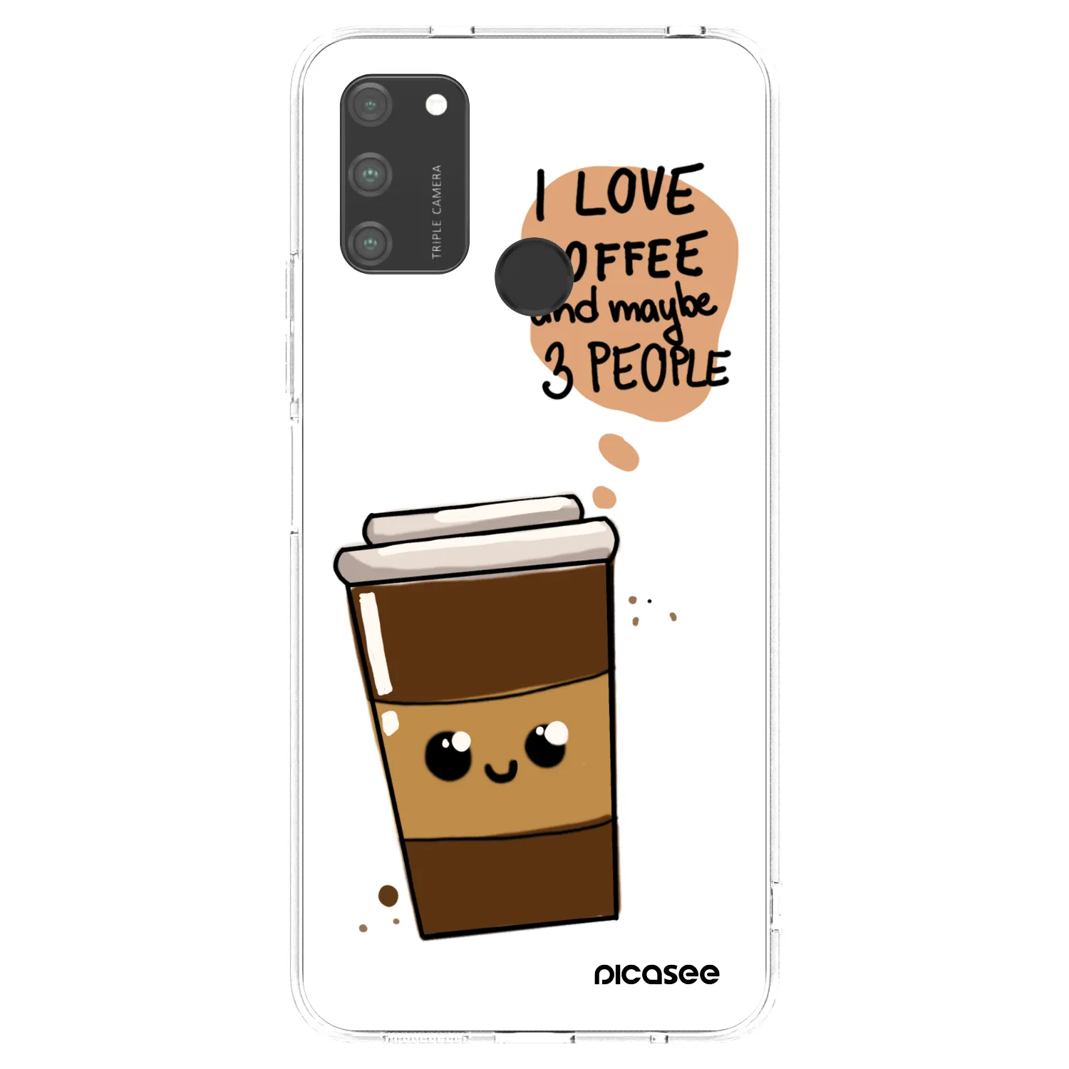 Picasee διαφανής θήκη σιλικόνης Honor 9A - Cute coffee
