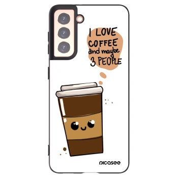 Picasee Μαύρη θήκη σιλικόνης για Samsung Galaxy S21 5G G991B - Cute coffee